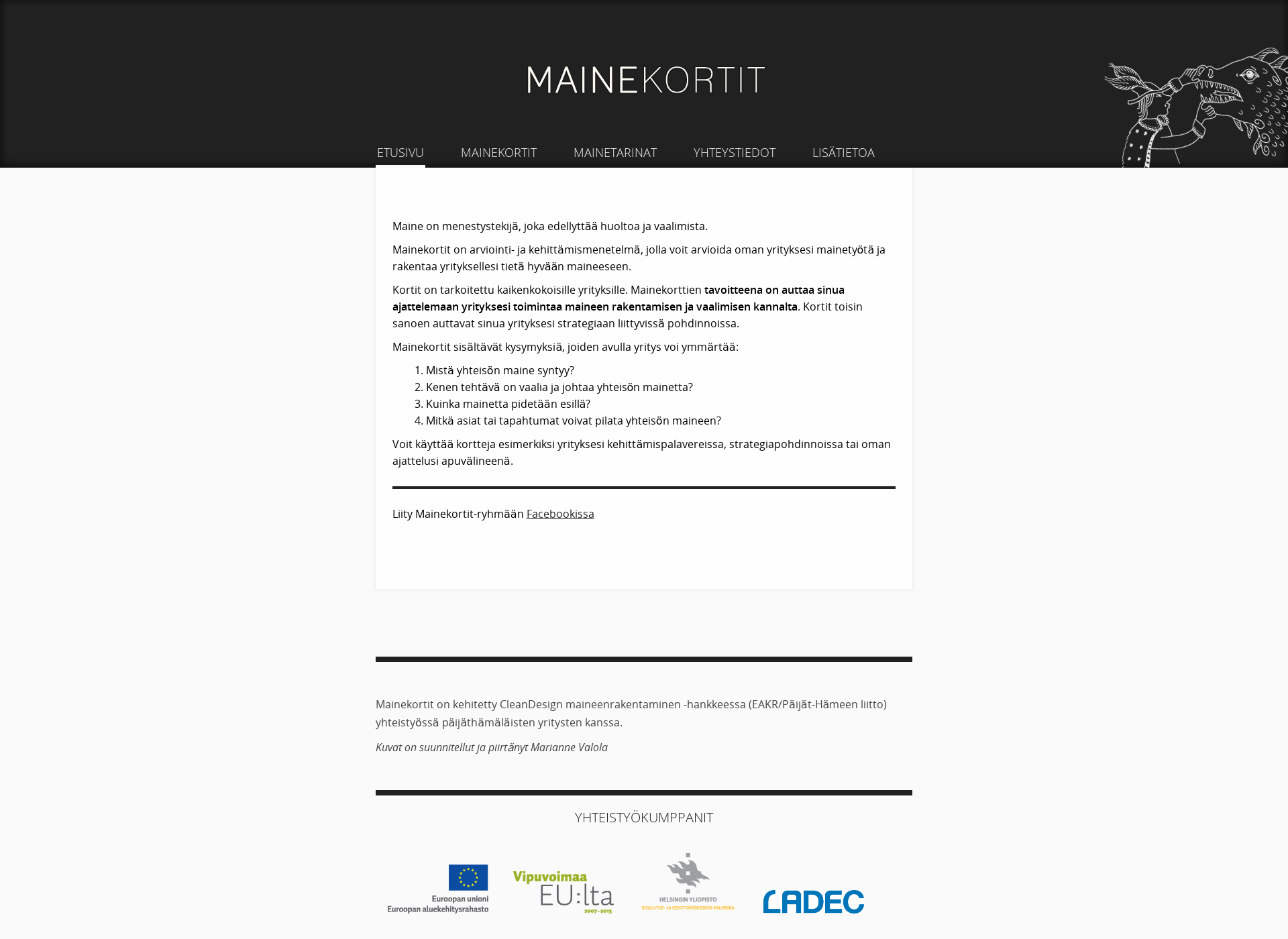 Screenshot for mainekortit.fi