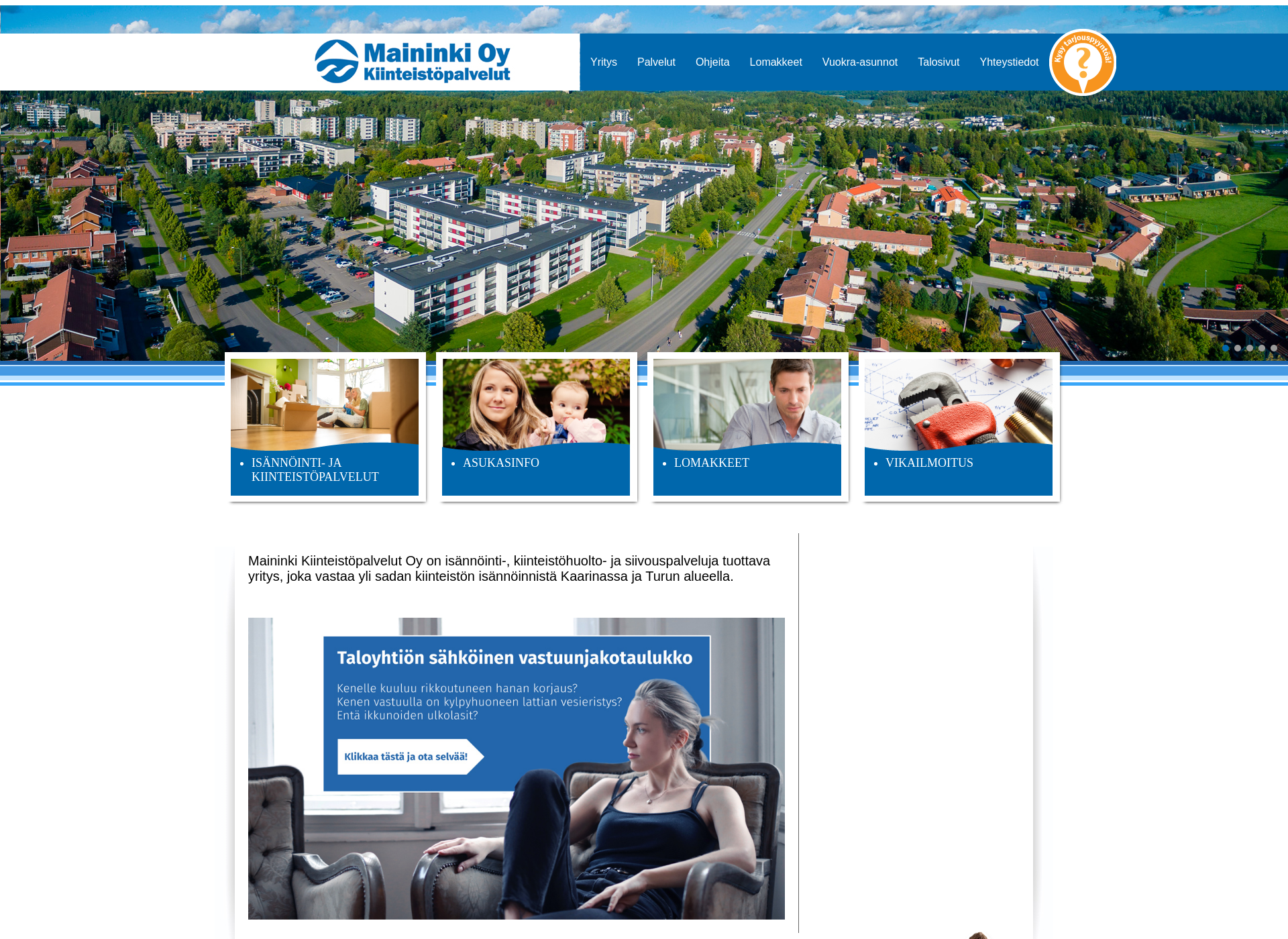 Skärmdump för maininkioy.fi