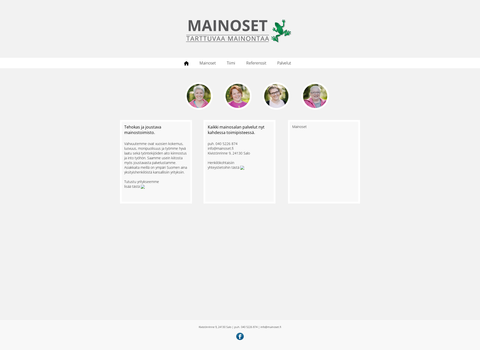 Skärmdump för mainoset.fi