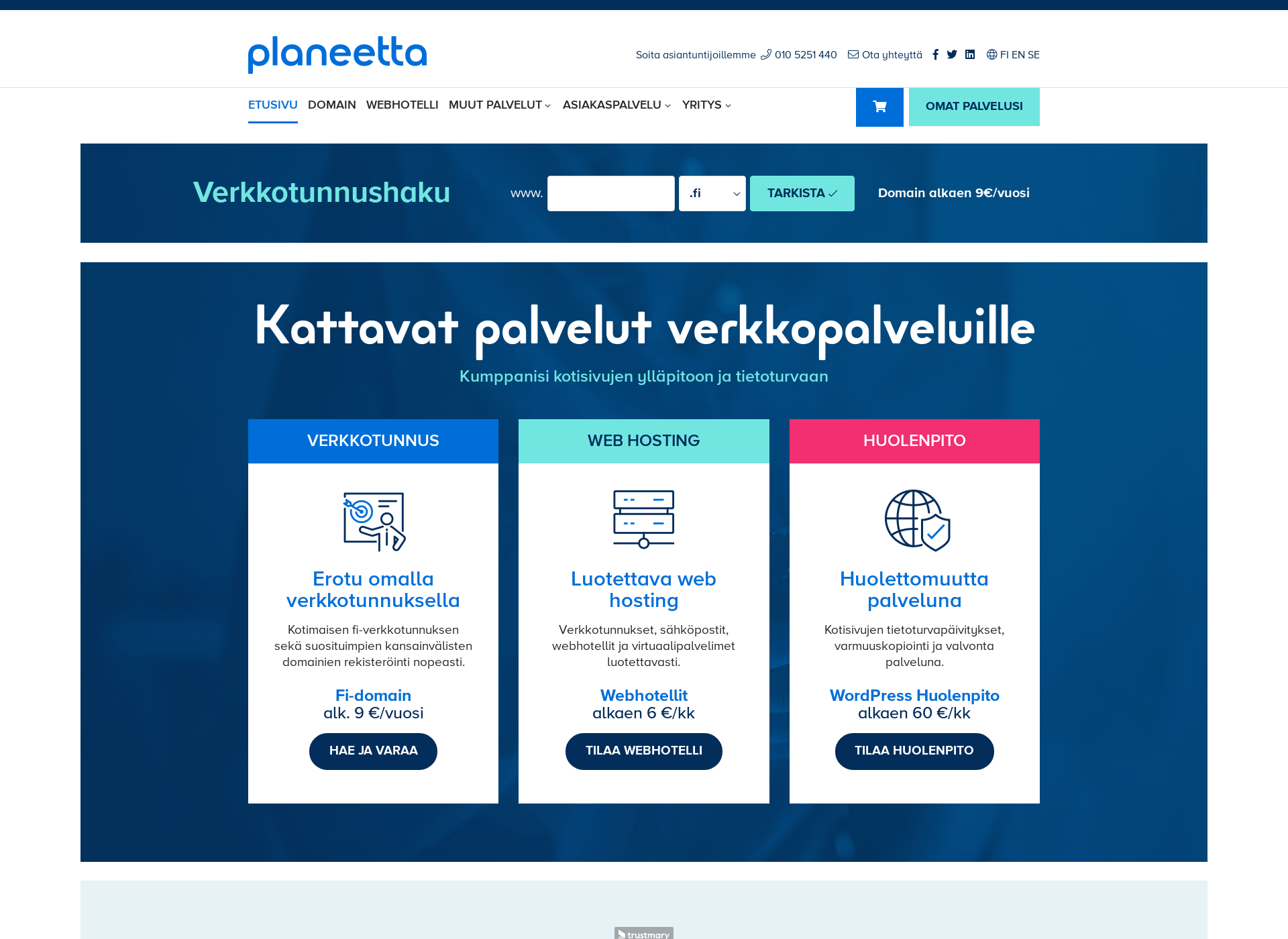 Screenshot for mainospaidat.fi