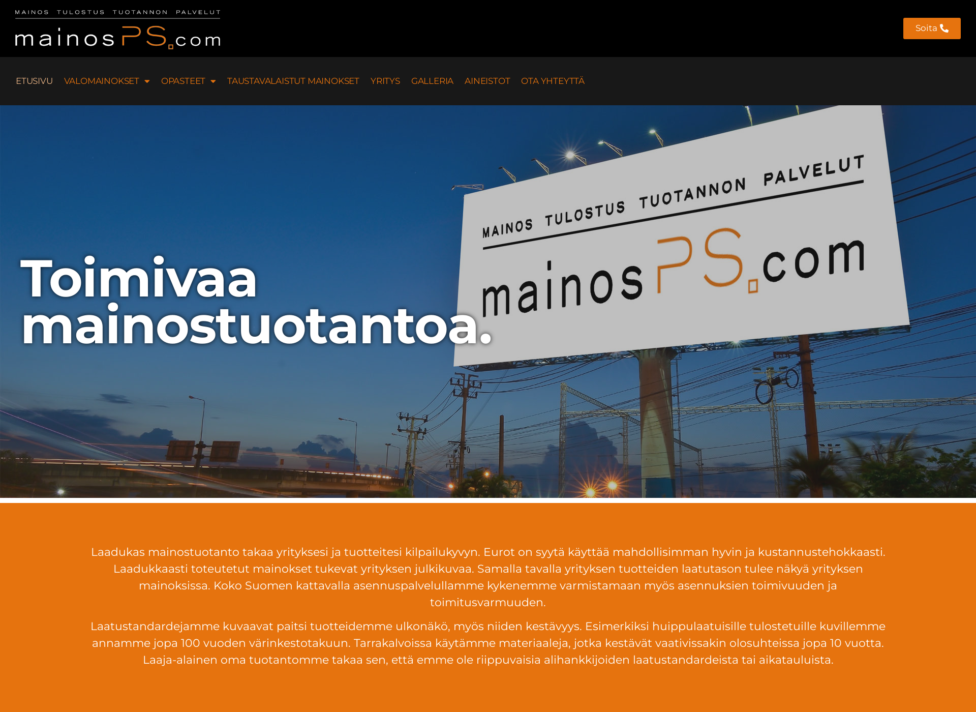 Screenshot for mainosps.com
