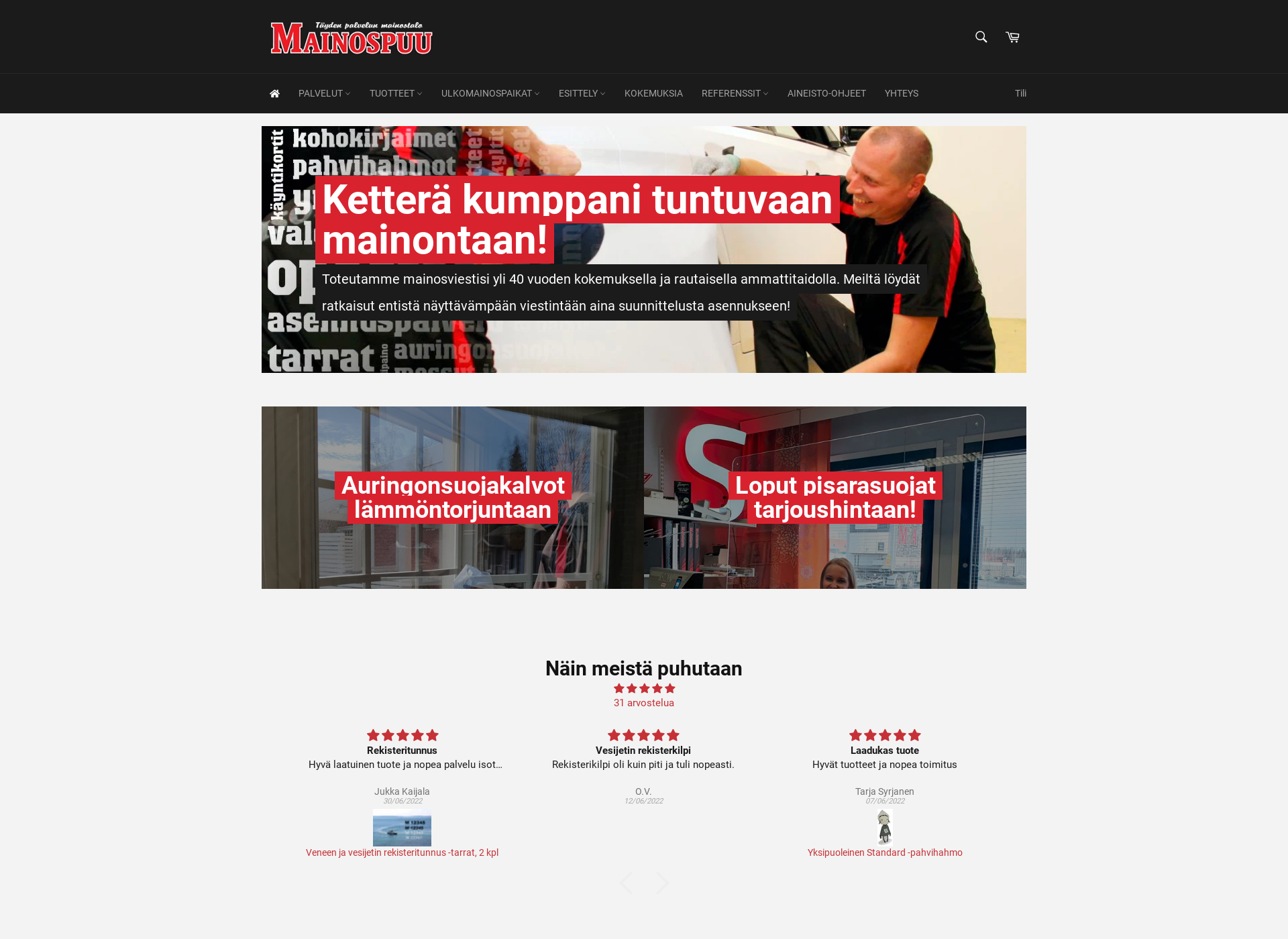 Skärmdump för mainospuu.fi