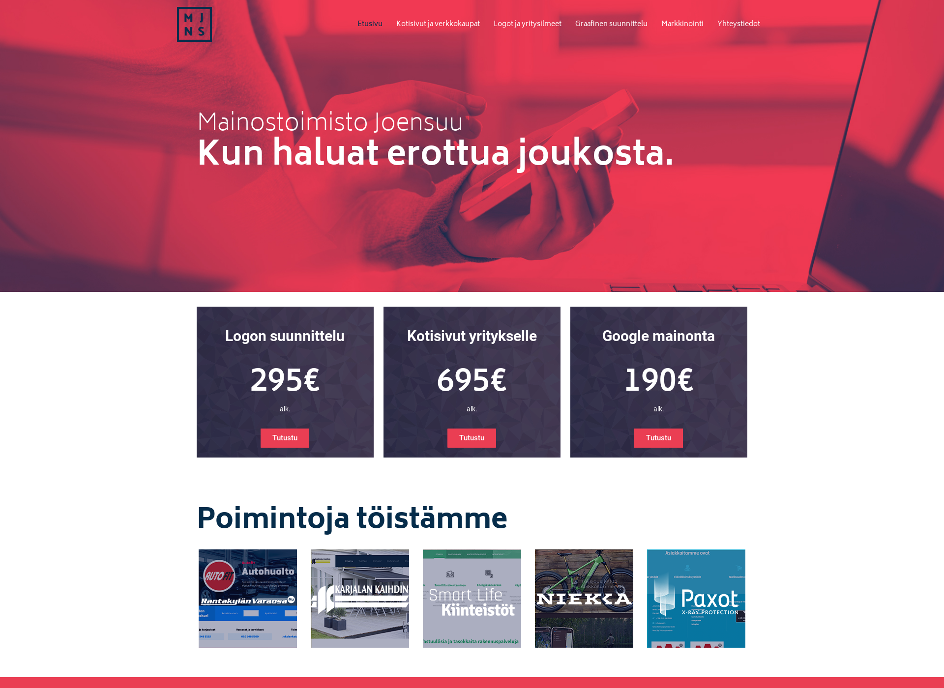 Screenshot for mainostoimistojoensuu.fi