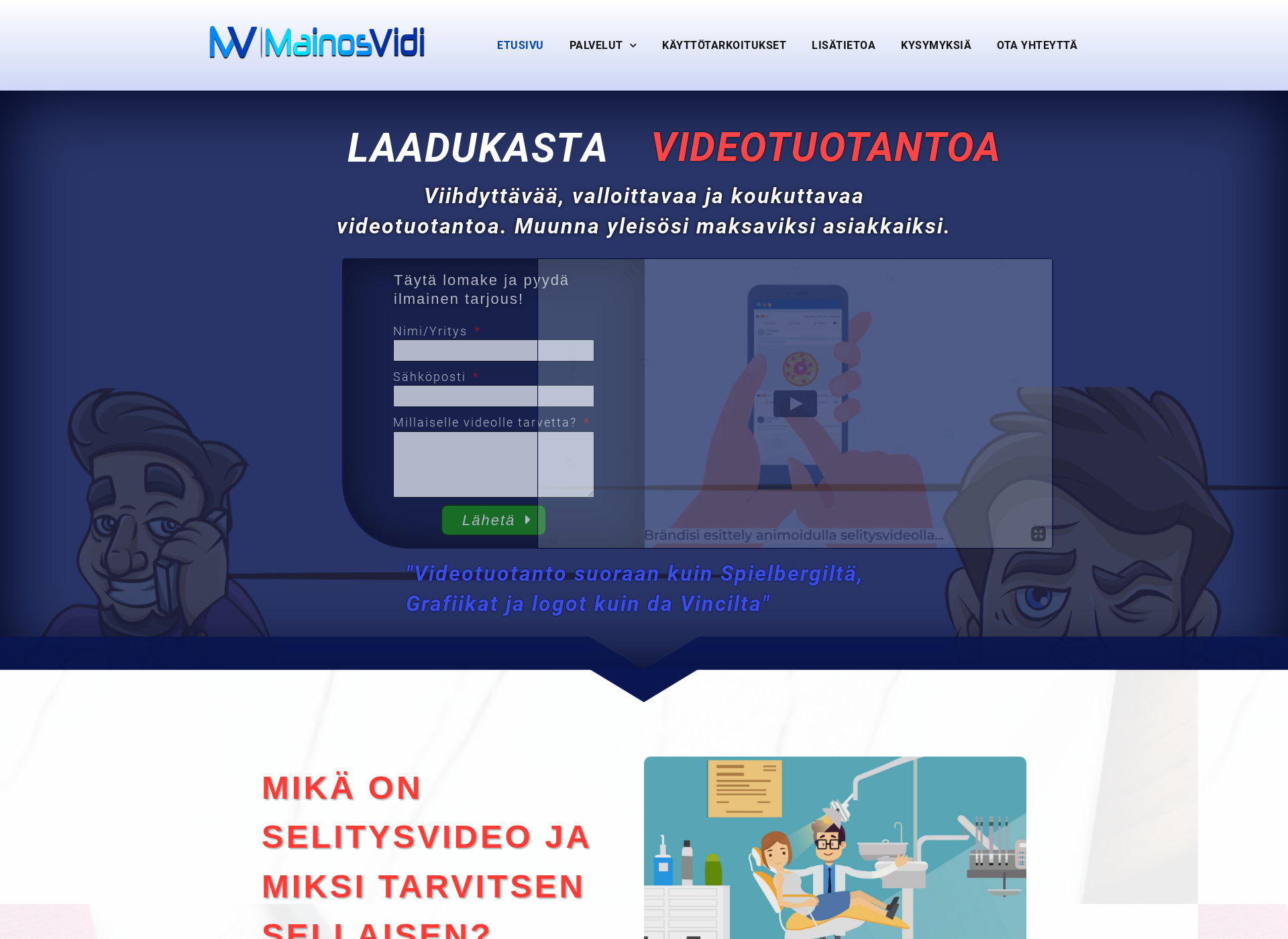 Skärmdump för mainosvidi.fi
