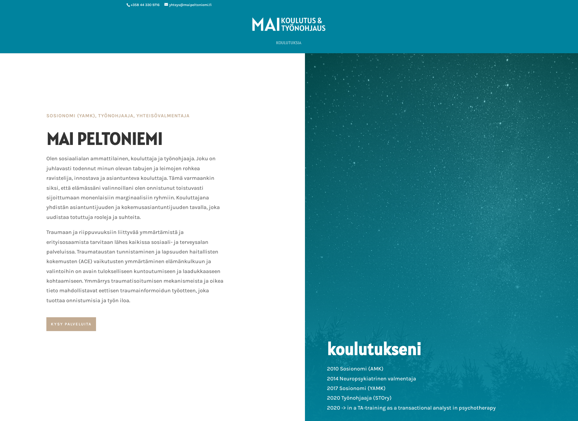 Screenshot for maipeltoniemi.fi