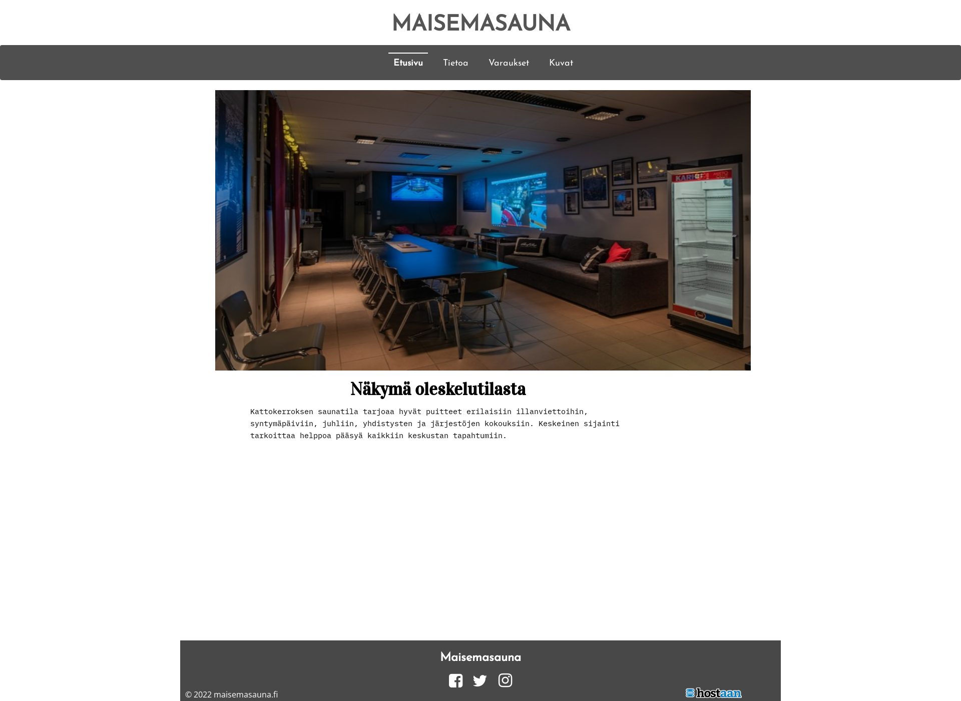 Screenshot for maisemasauna.fi