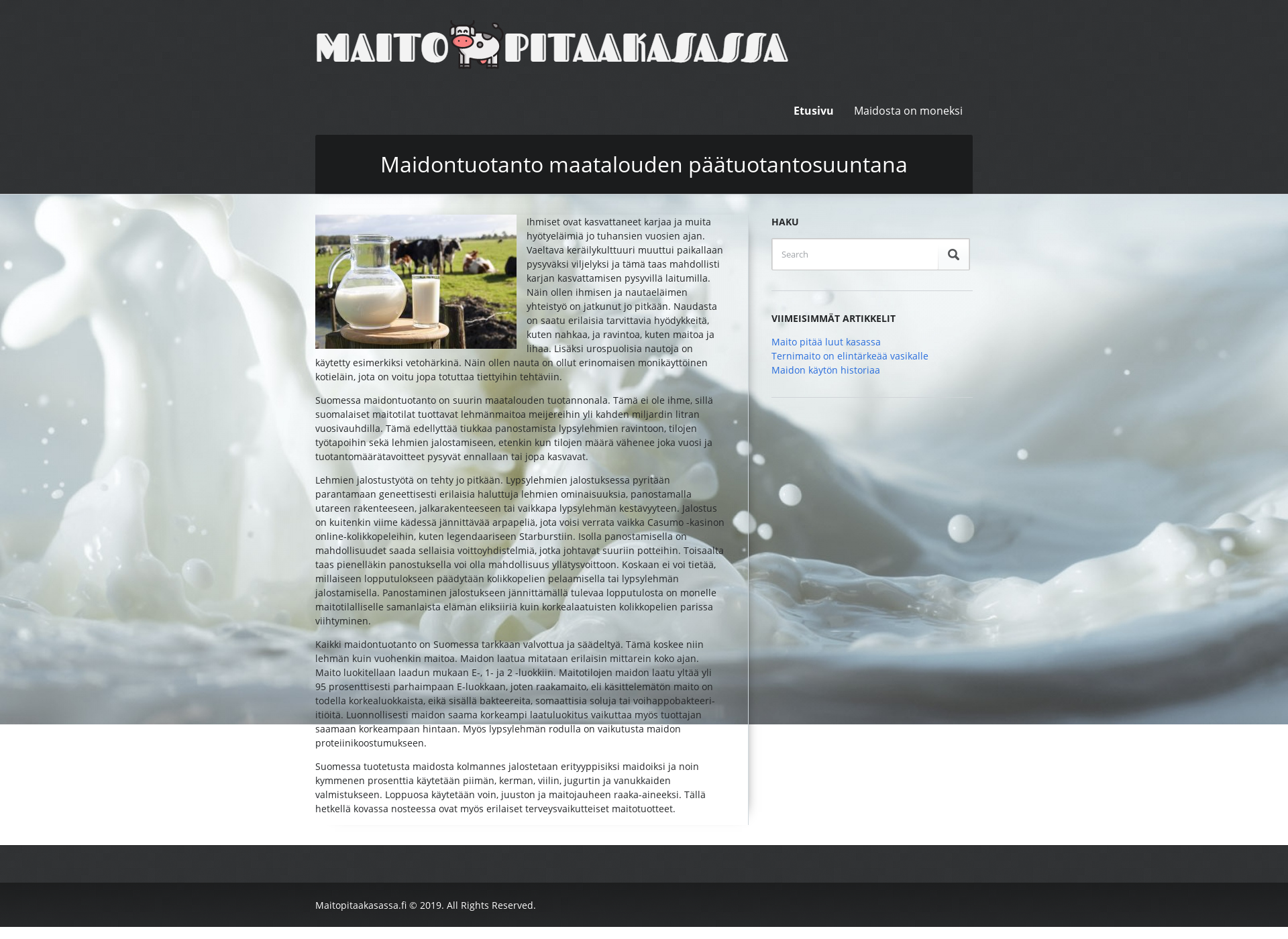 Screenshot for maitopitaakasassa.fi