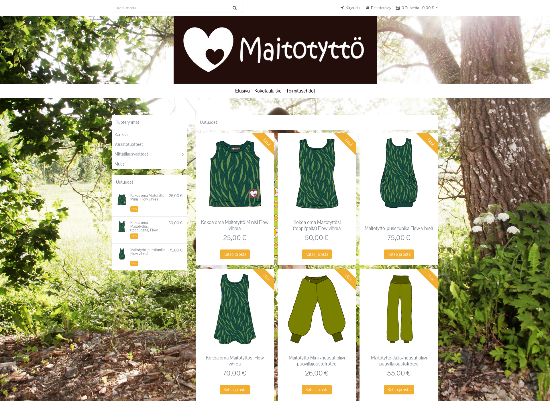 Screenshot for maitotyttopaidat.fi