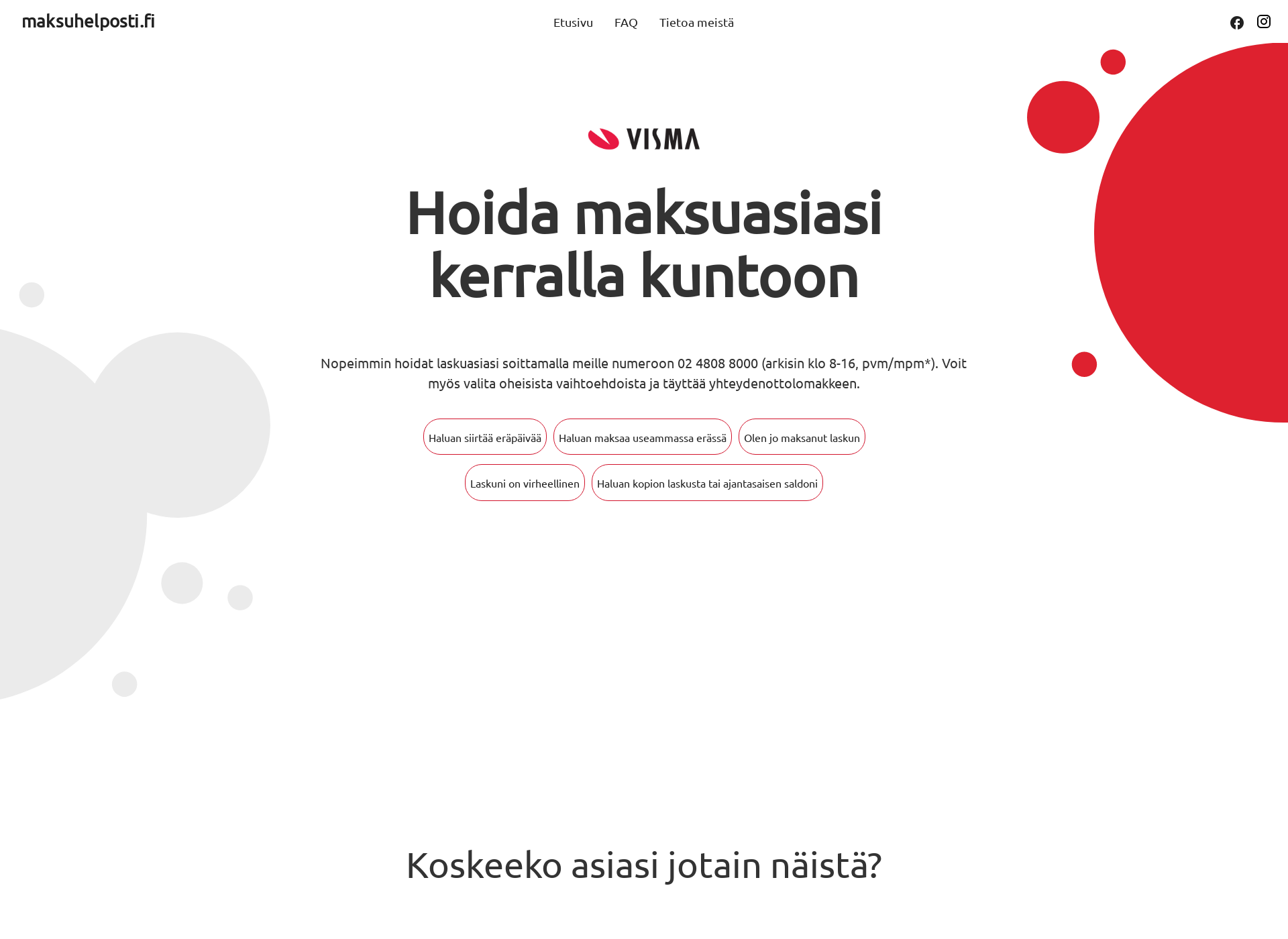 Skärmdump för maksusopimus.fi