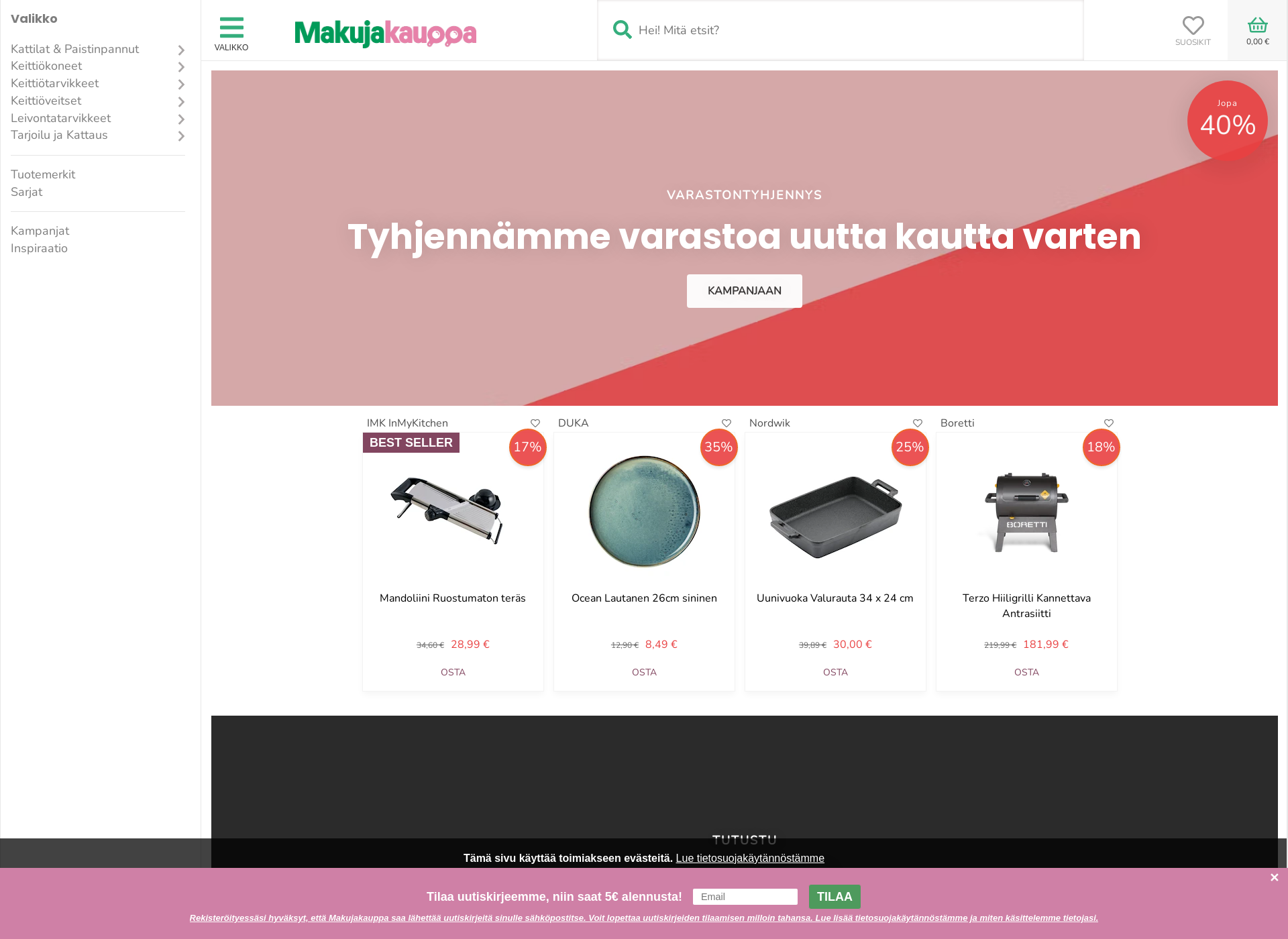 Skärmdump för makujakauppa.fi