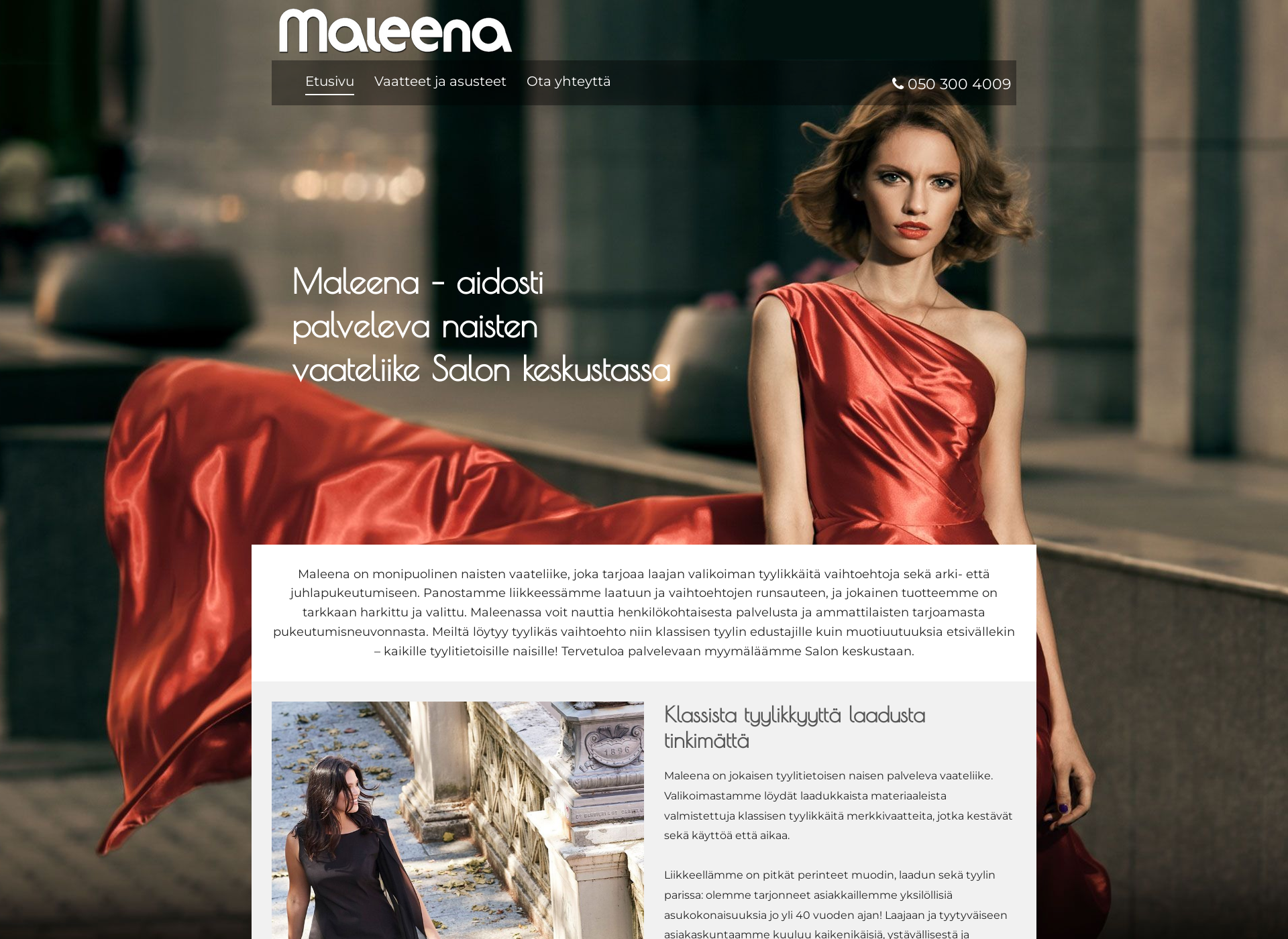 Screenshot for maleena.fi