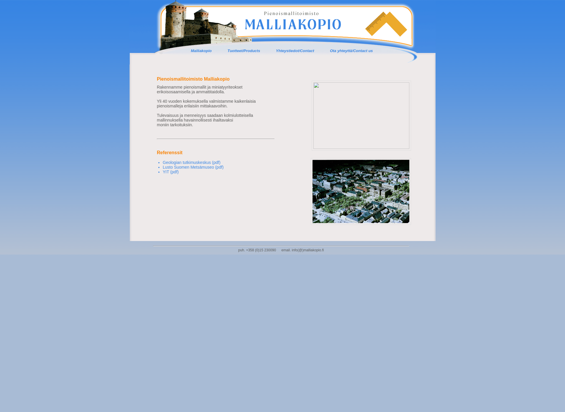 Skärmdump för malliakopio.fi