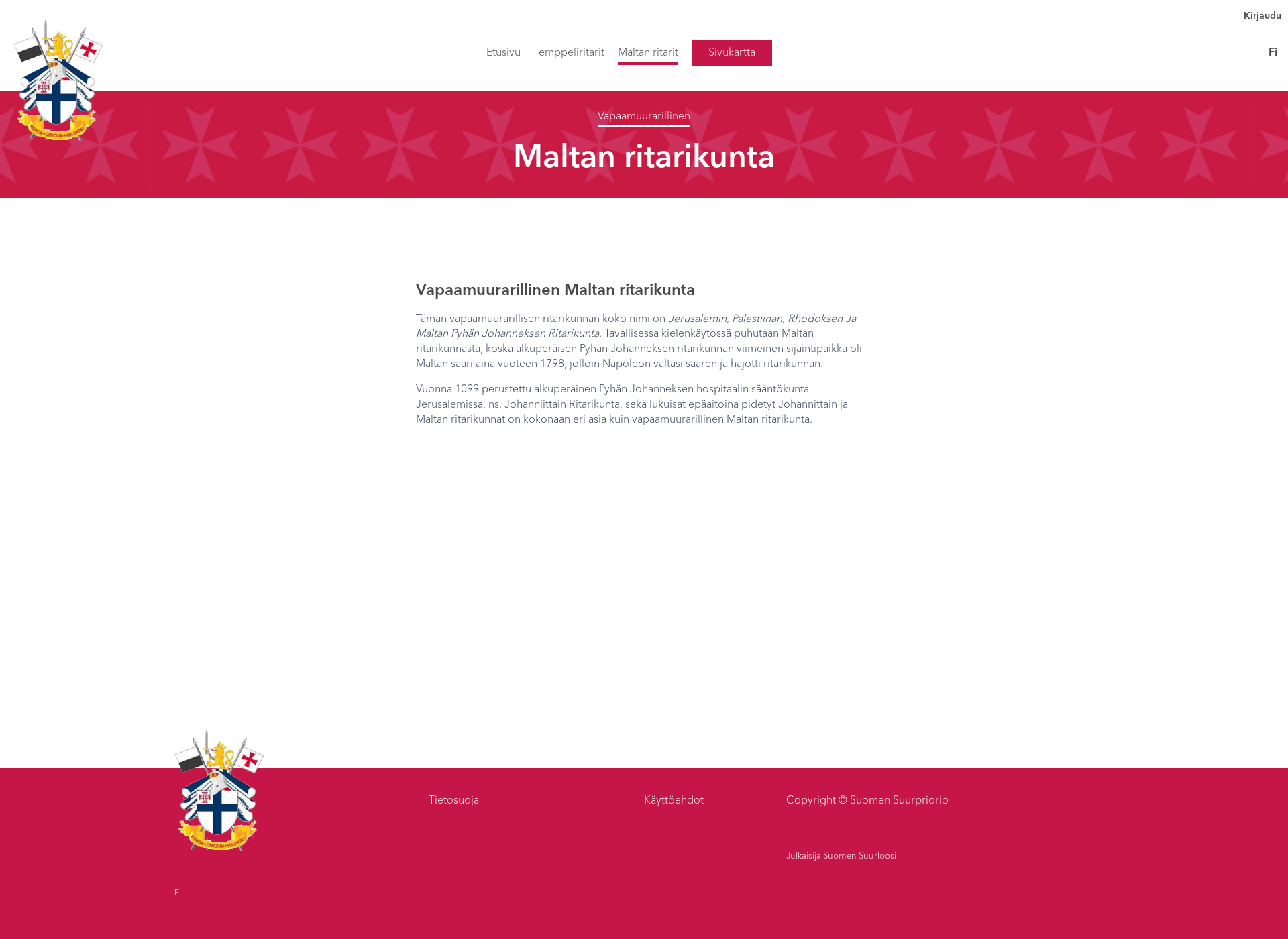 Skärmdump för maltanritarit.fi