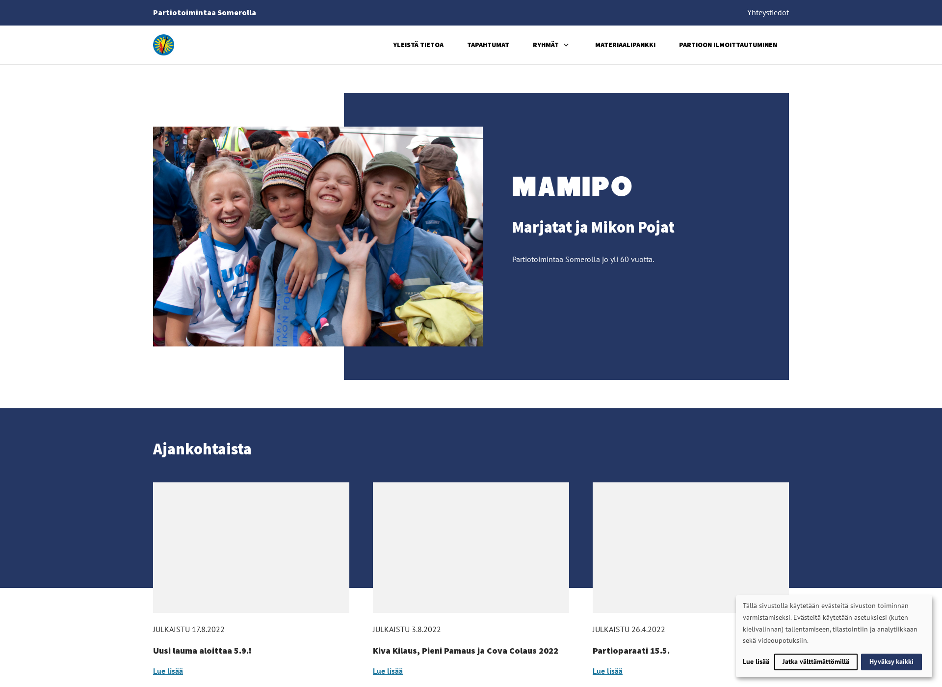 Skärmdump för mamipo.fi