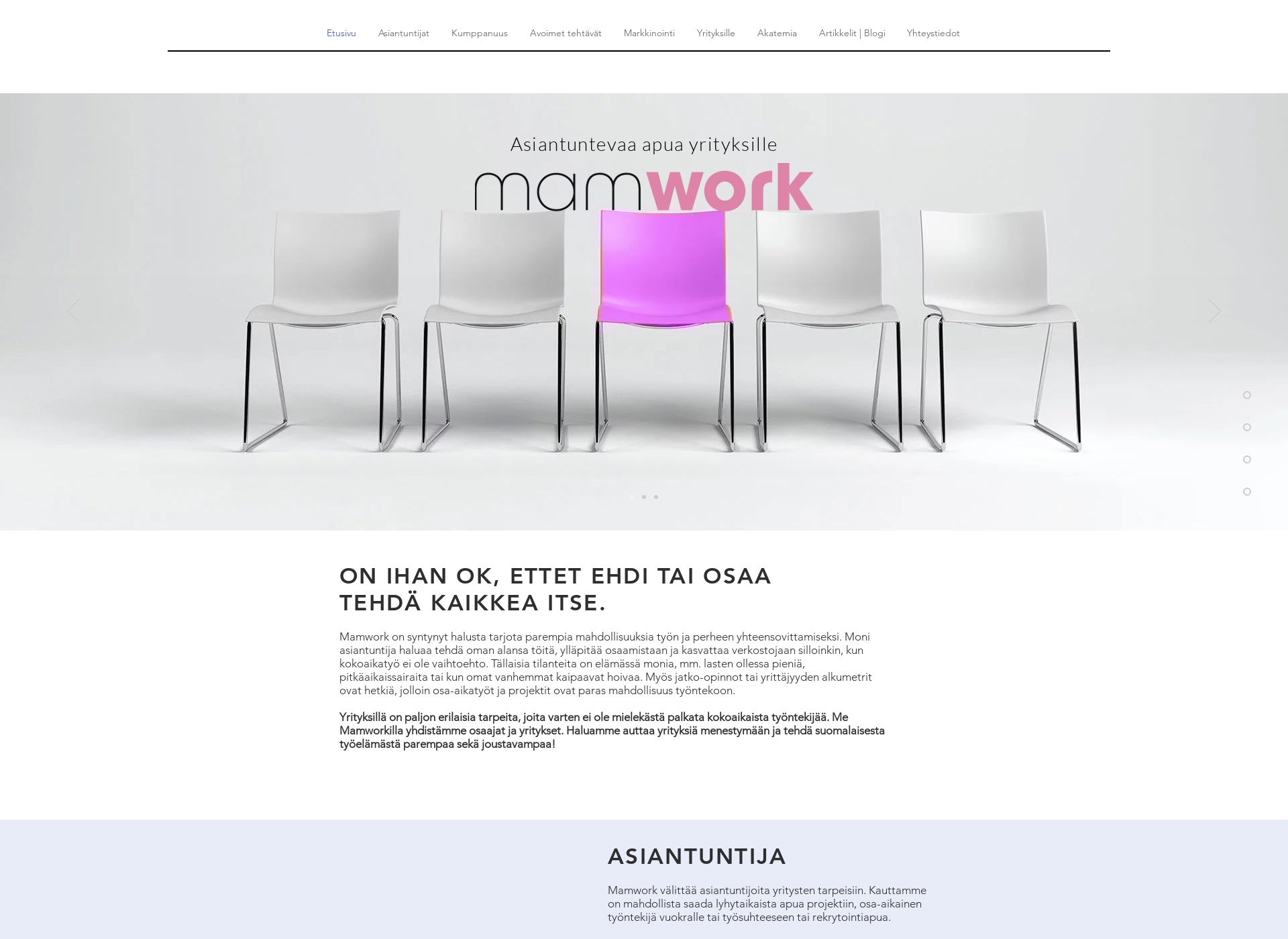 Screenshot for mamwork.fi