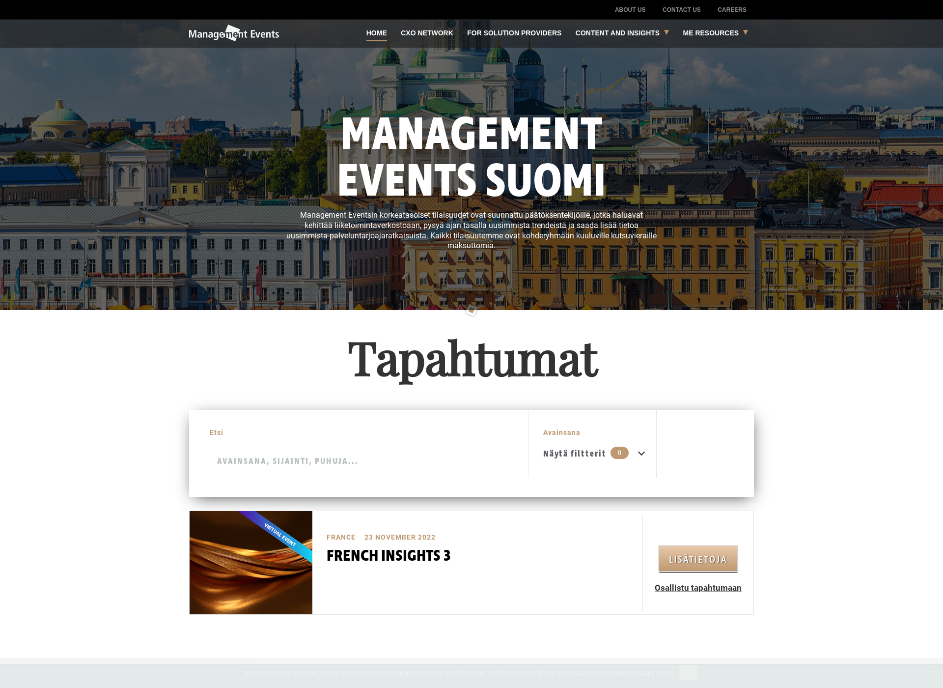 Skärmdump för managementevents.fi