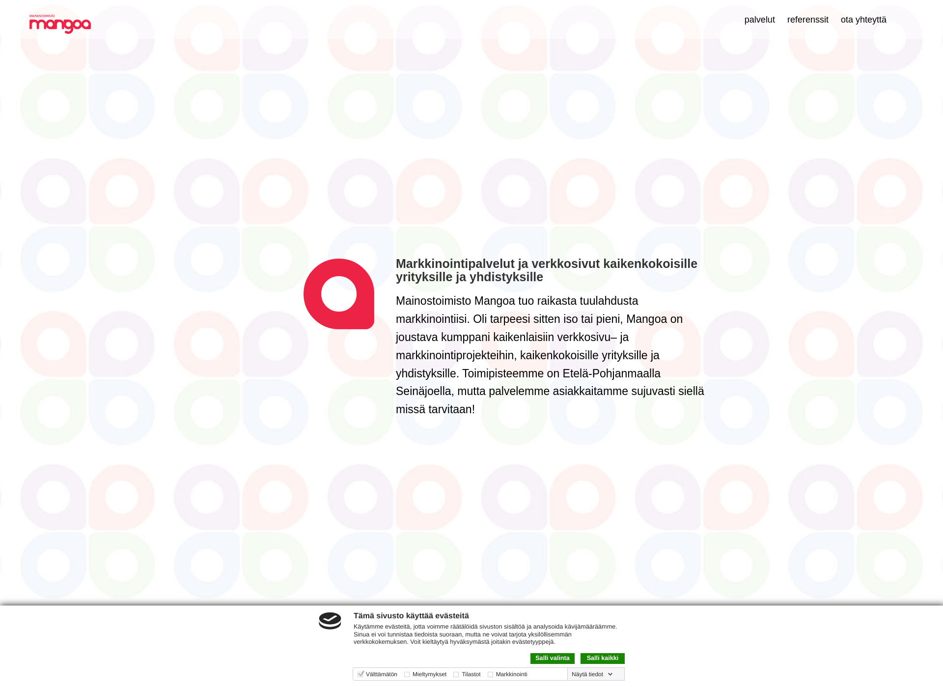 Skärmdump för mangoaconsulting.fi