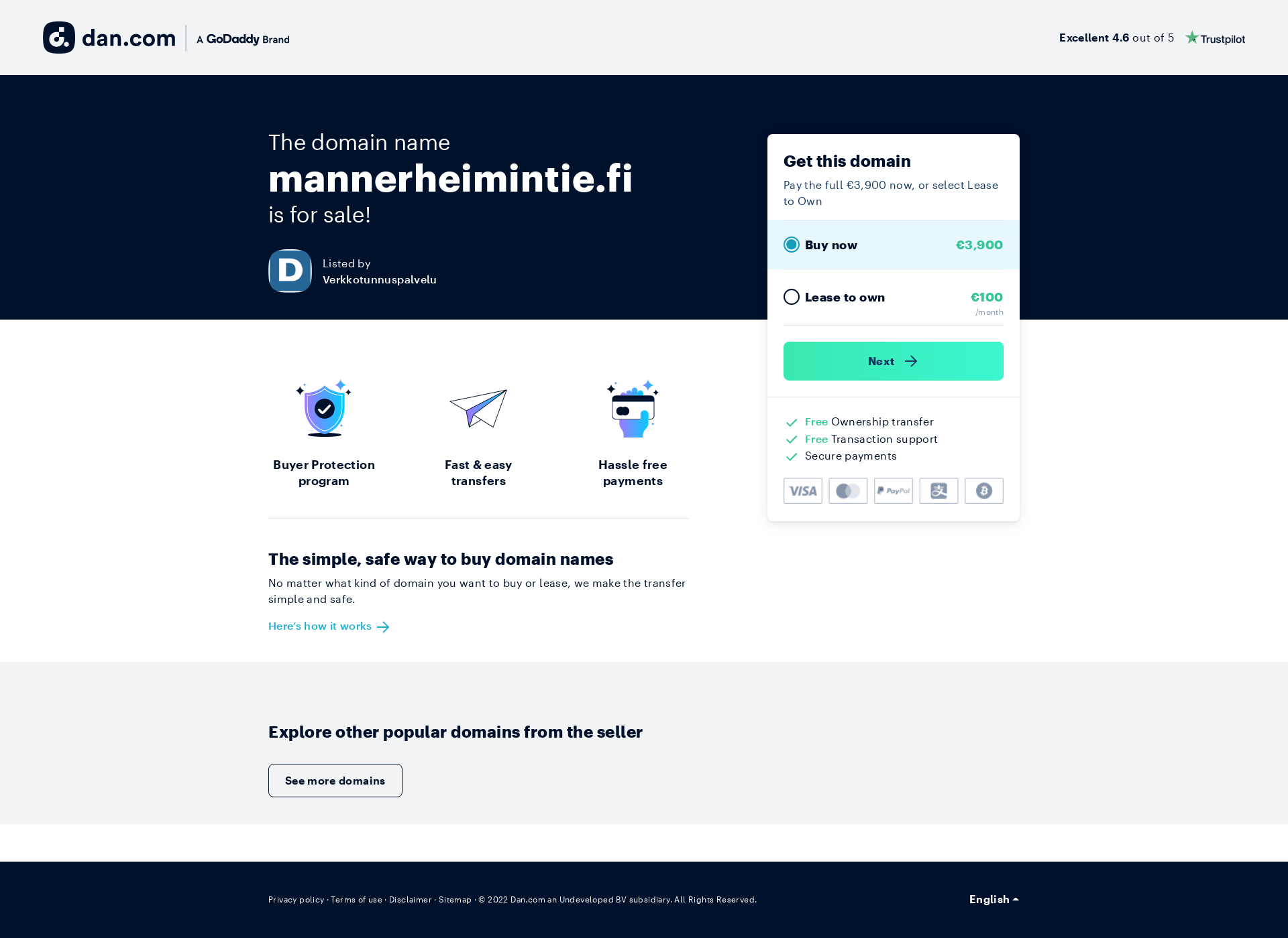 Screenshot for mannerheimintie.fi