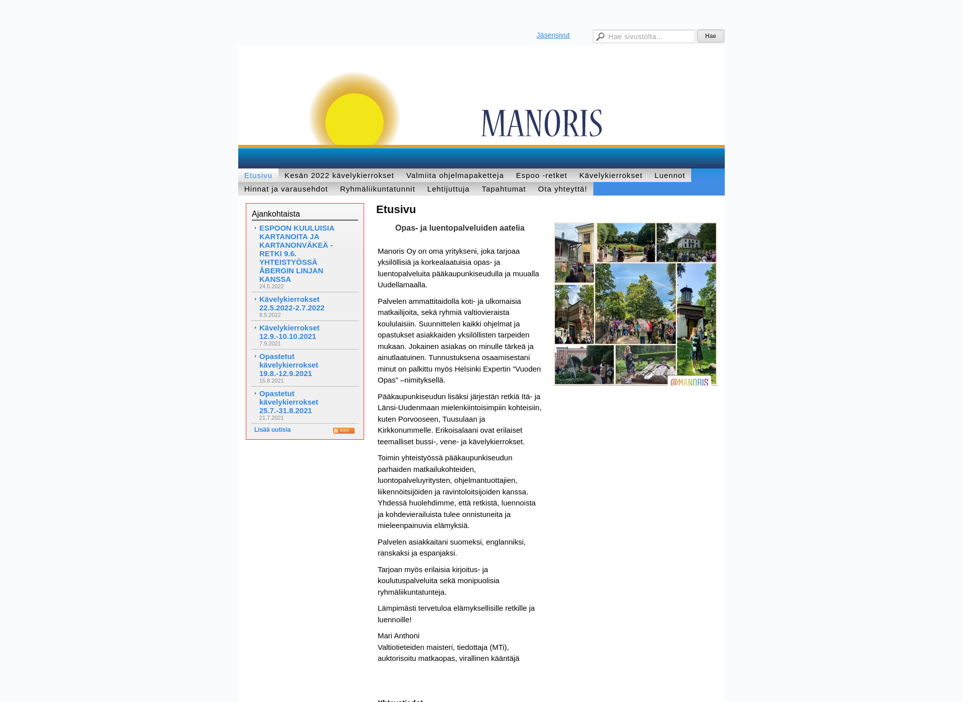 Skärmdump för manoris.fi
