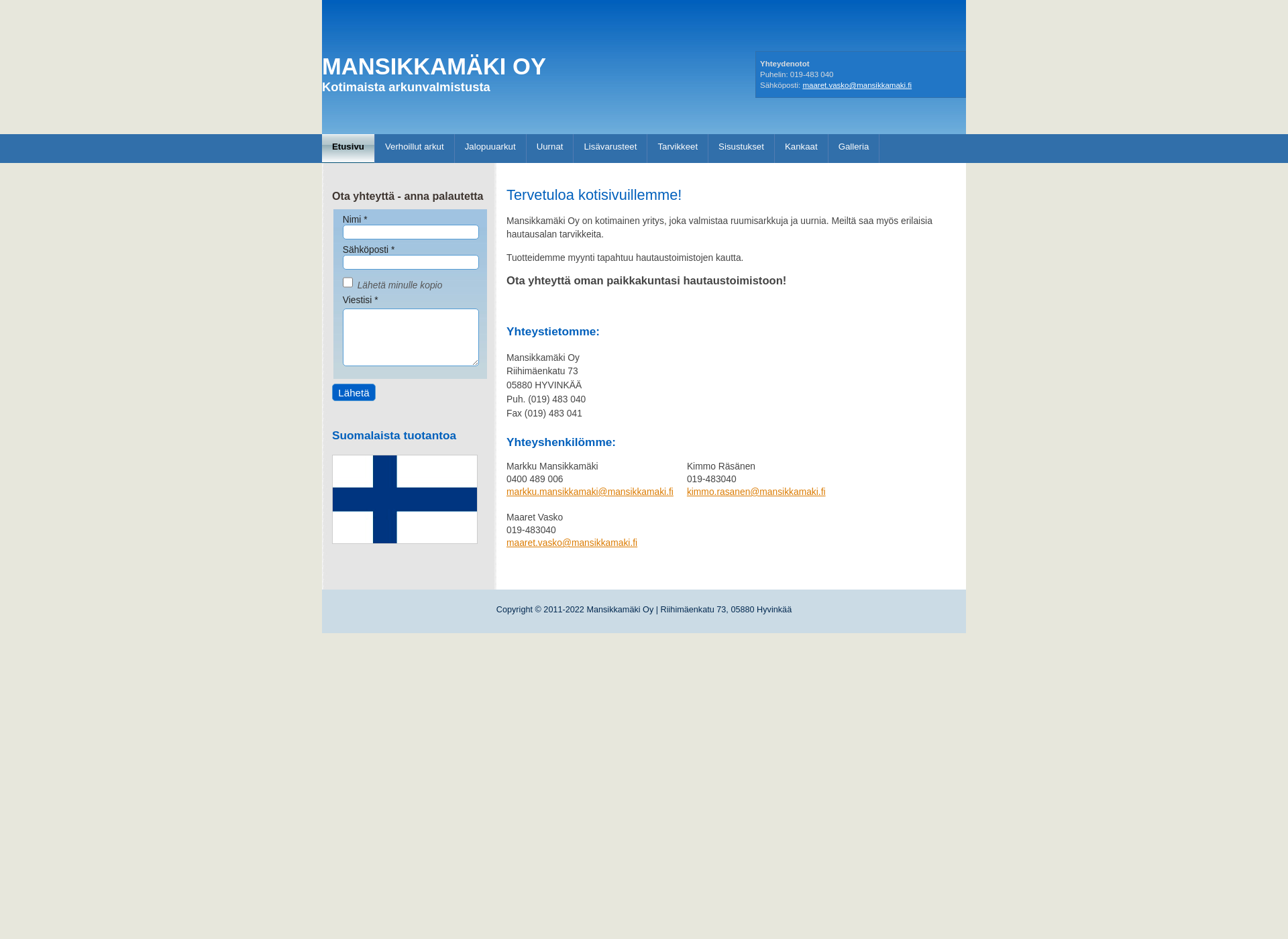 Screenshot for mansikkamaki.fi