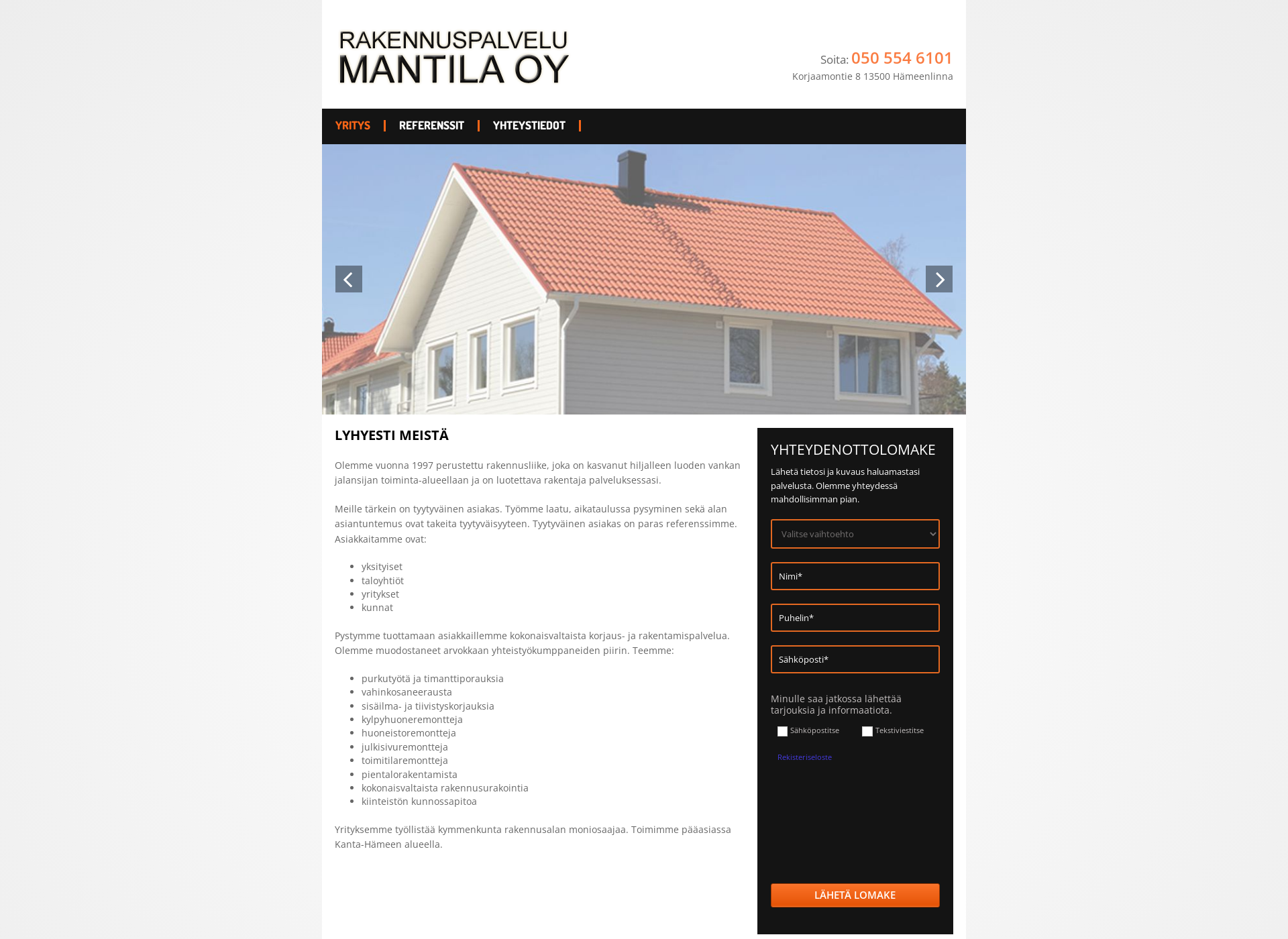 Screenshot for mantila.fi