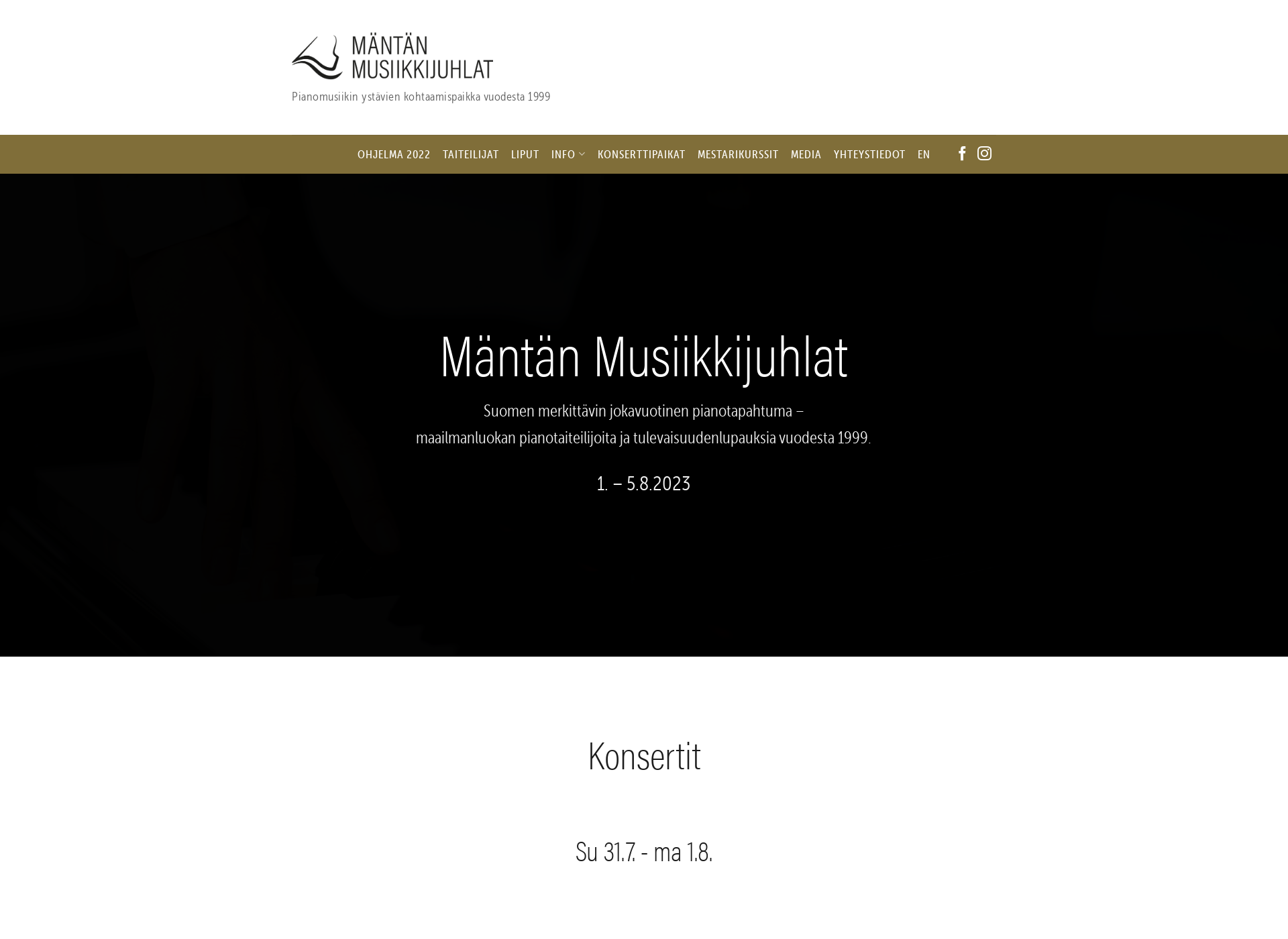 Skärmdump för manttamusicfestival.fi