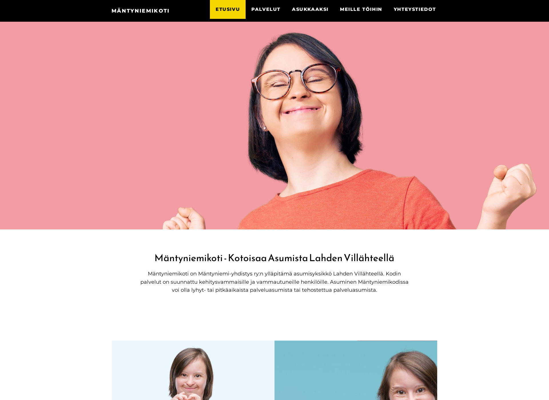 Skärmdump för mantyniemikoti.fi