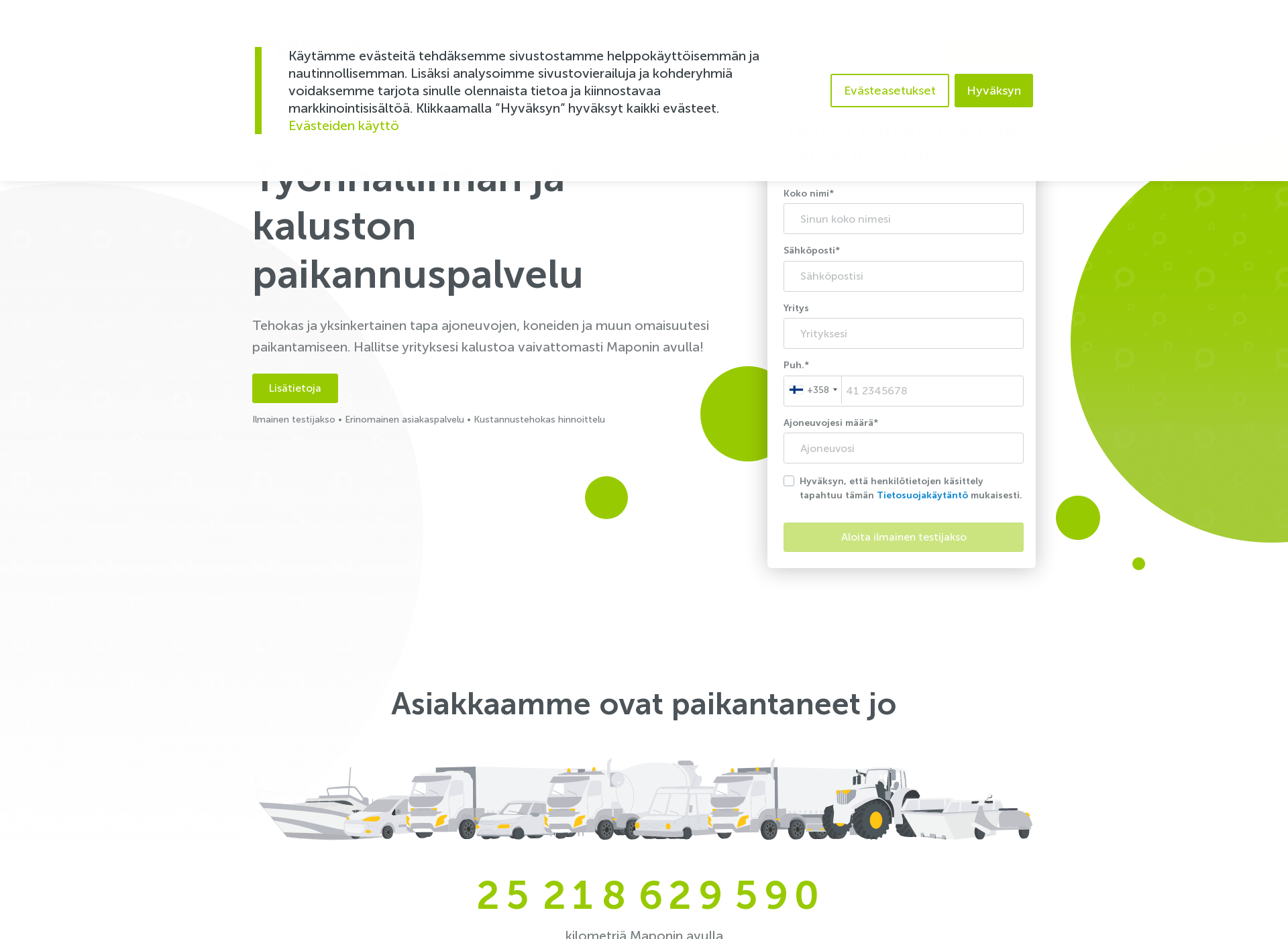Skärmdump för mapon.fi