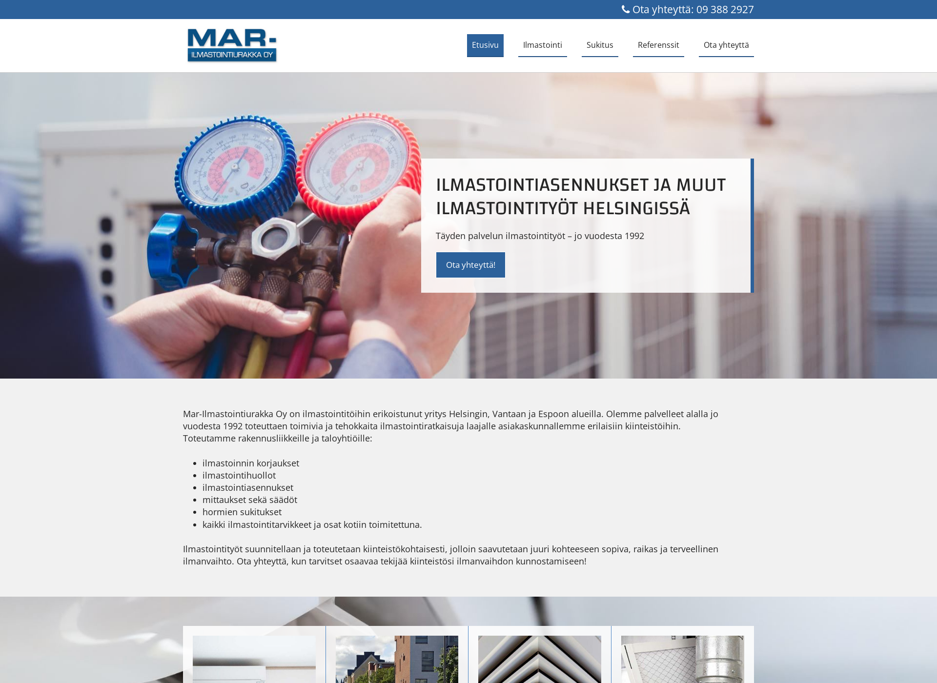 Screenshot for mar-ilmastointi.fi