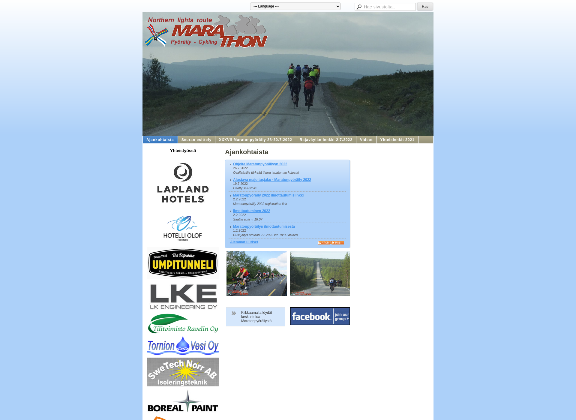 Screenshot for maratonpyoraily.fi