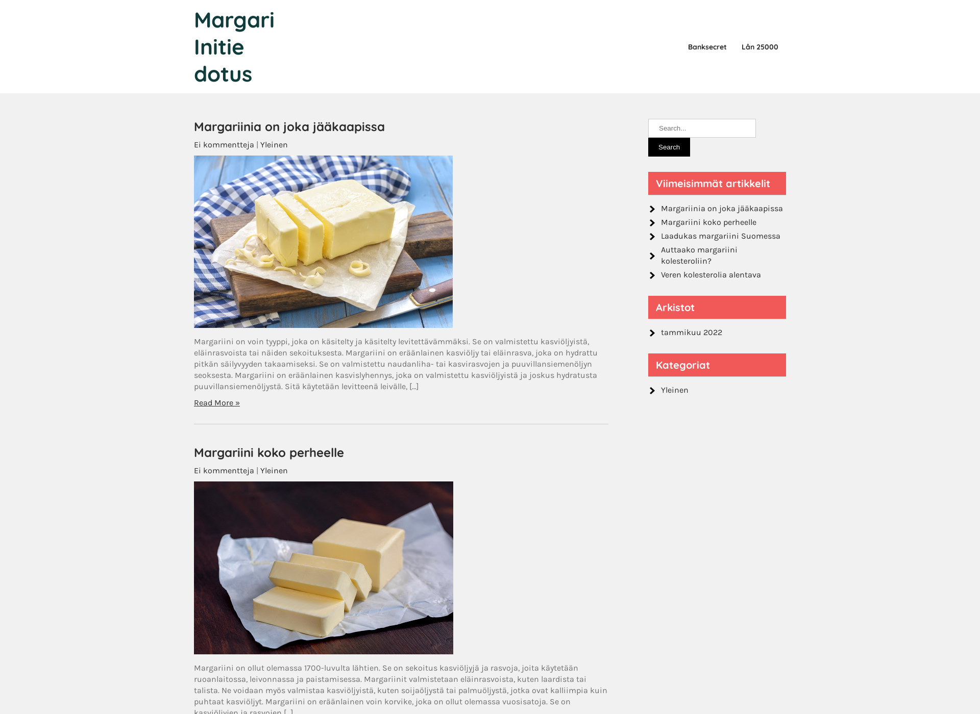 Screenshot for margariinitiedotus.fi