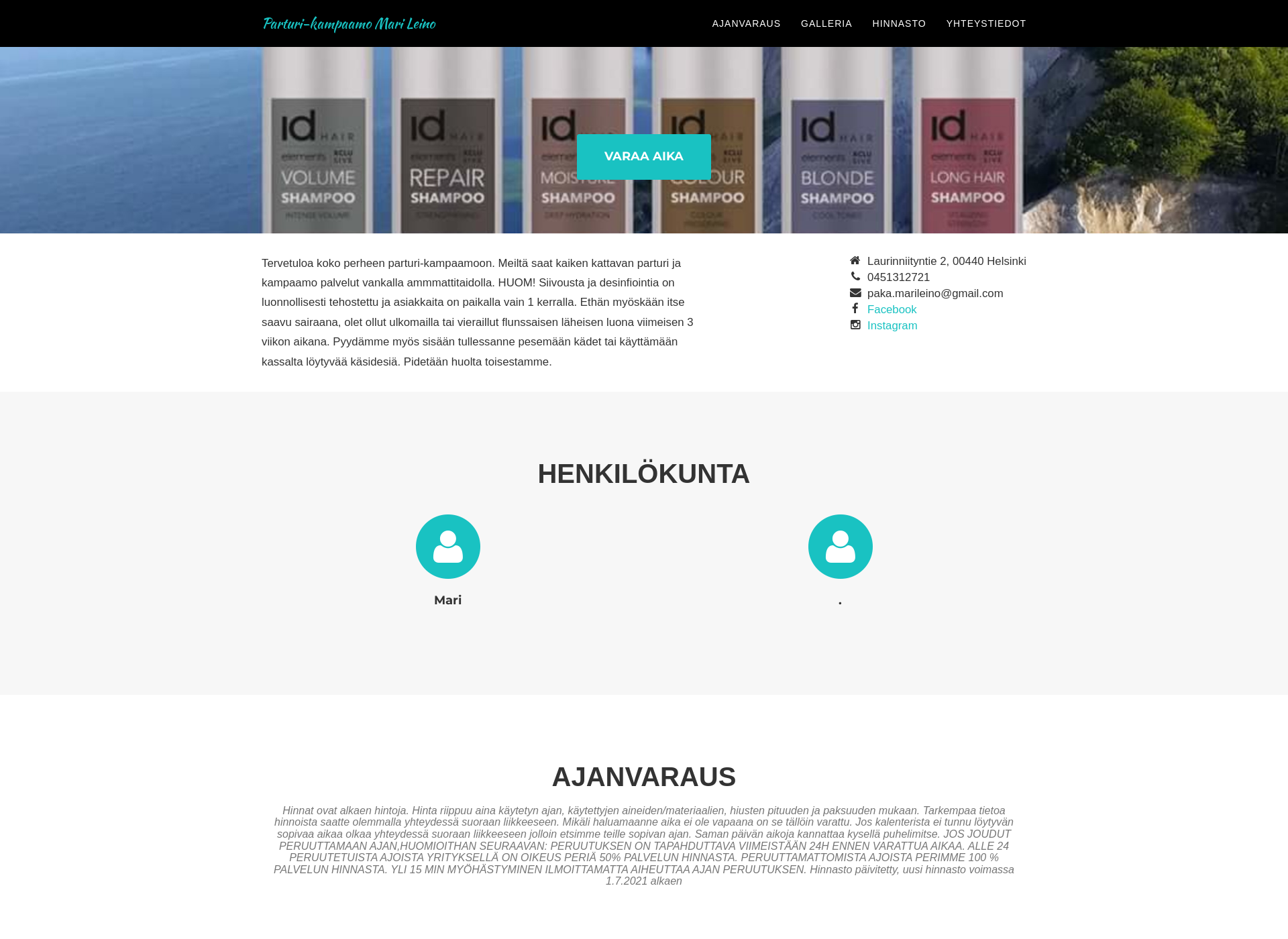 Screenshot for marileino.fi