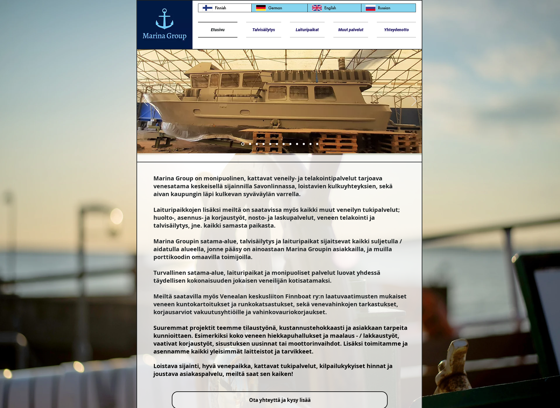 Skärmdump för marinagroup.fi