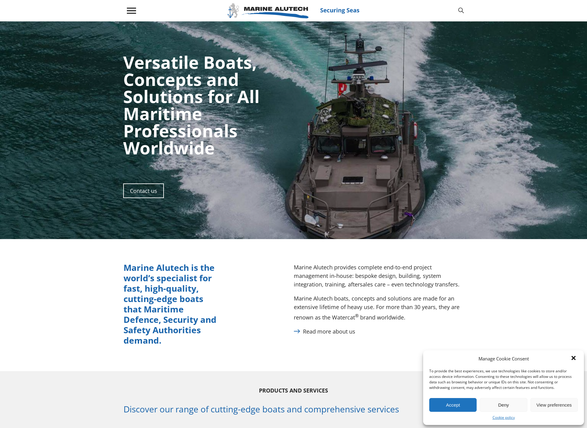 Skärmdump för marinealutech.com