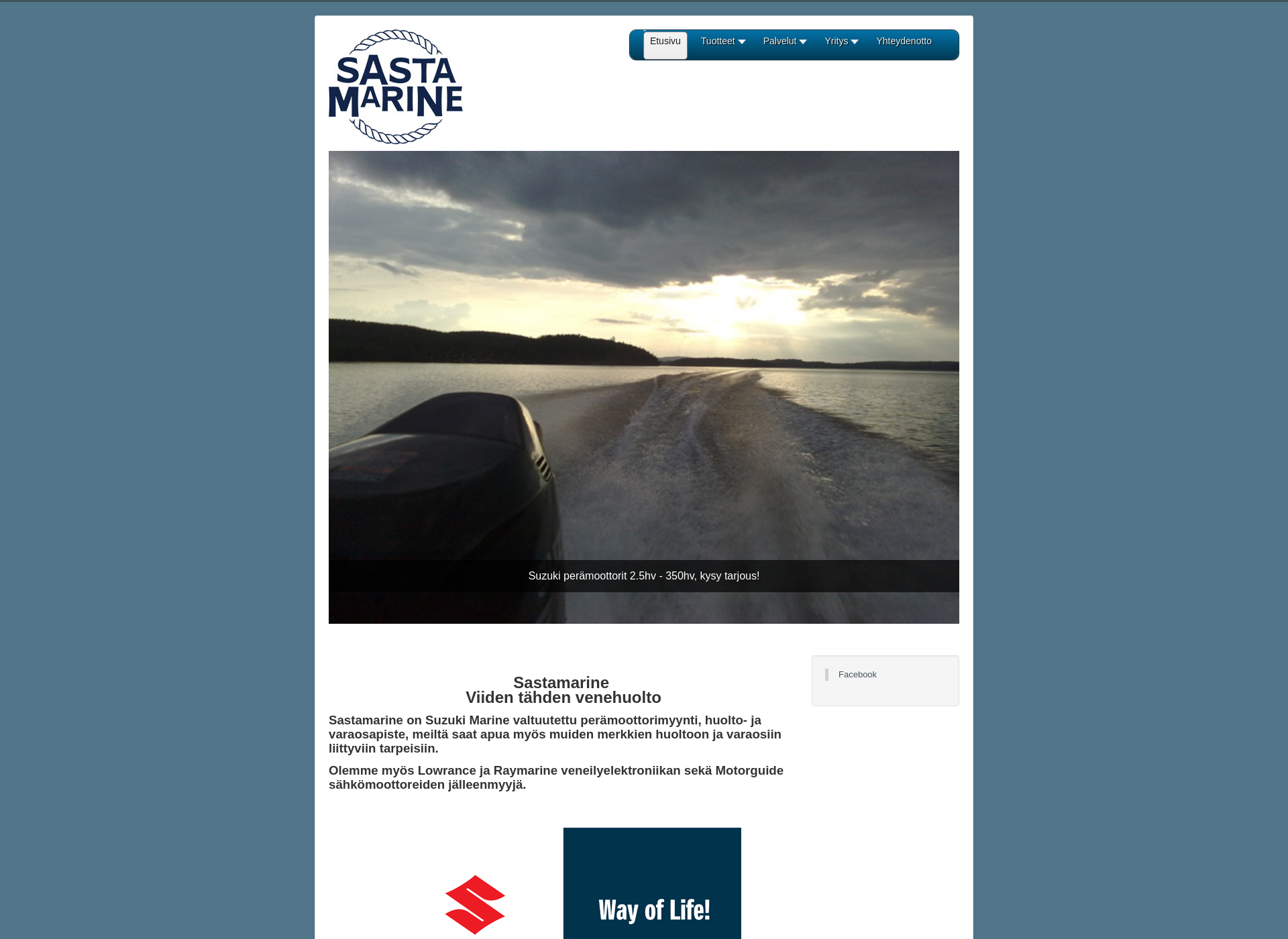Skärmdump för marineashop.fi
