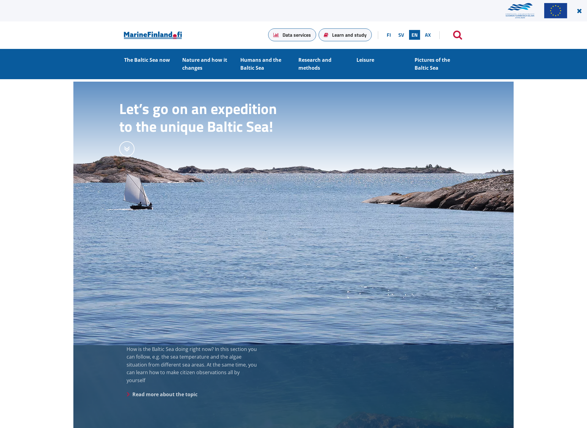 Skärmdump för marinefinland.fi
