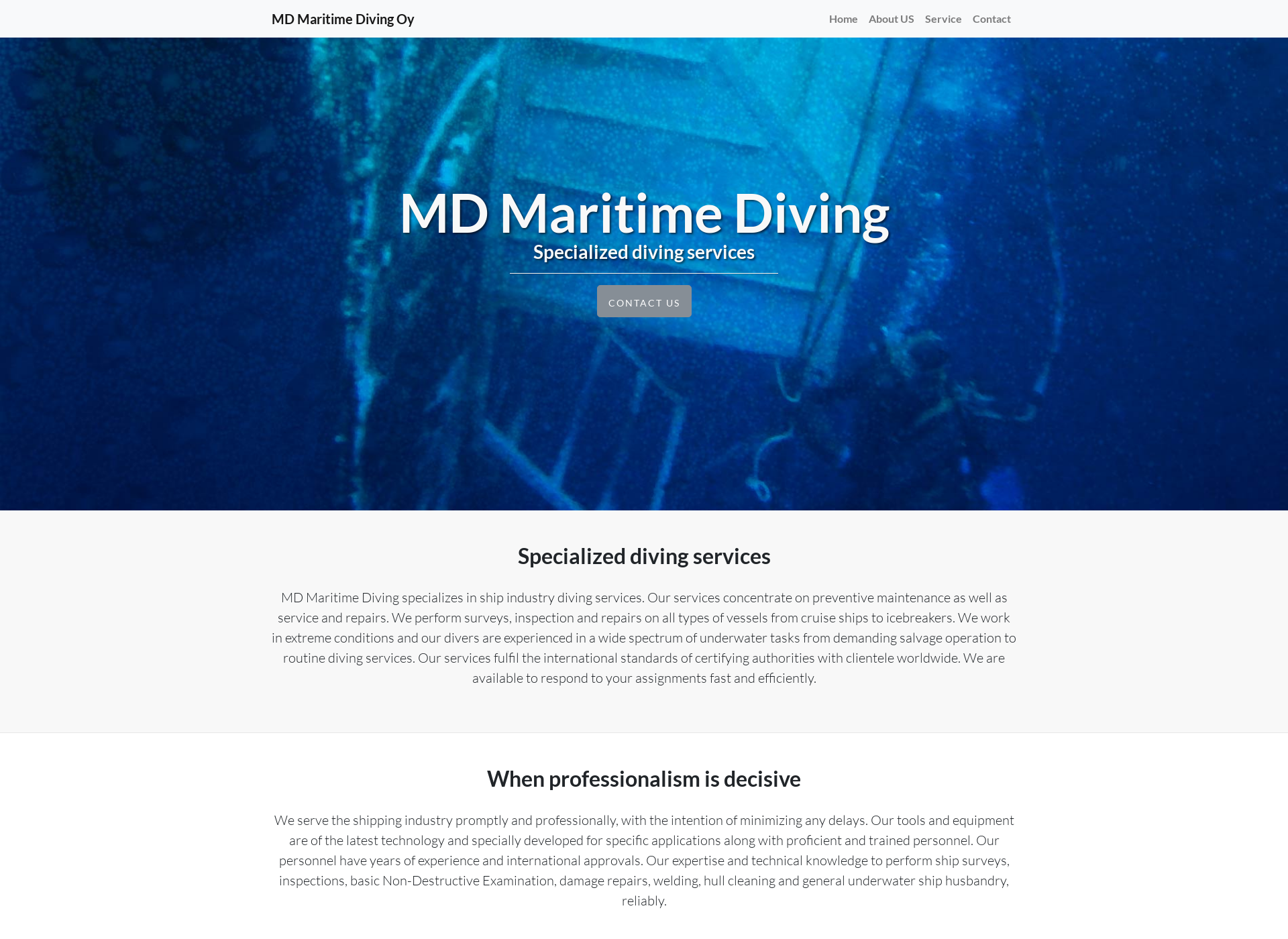 Skärmdump för maritime.fi