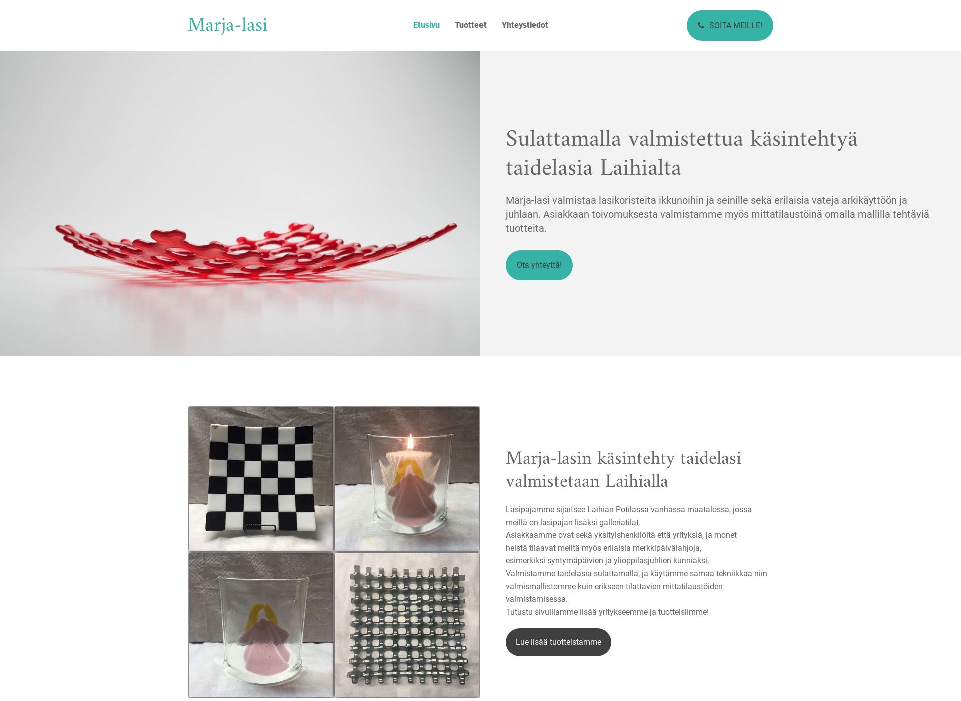 Skärmdump för marja-lasi.fi