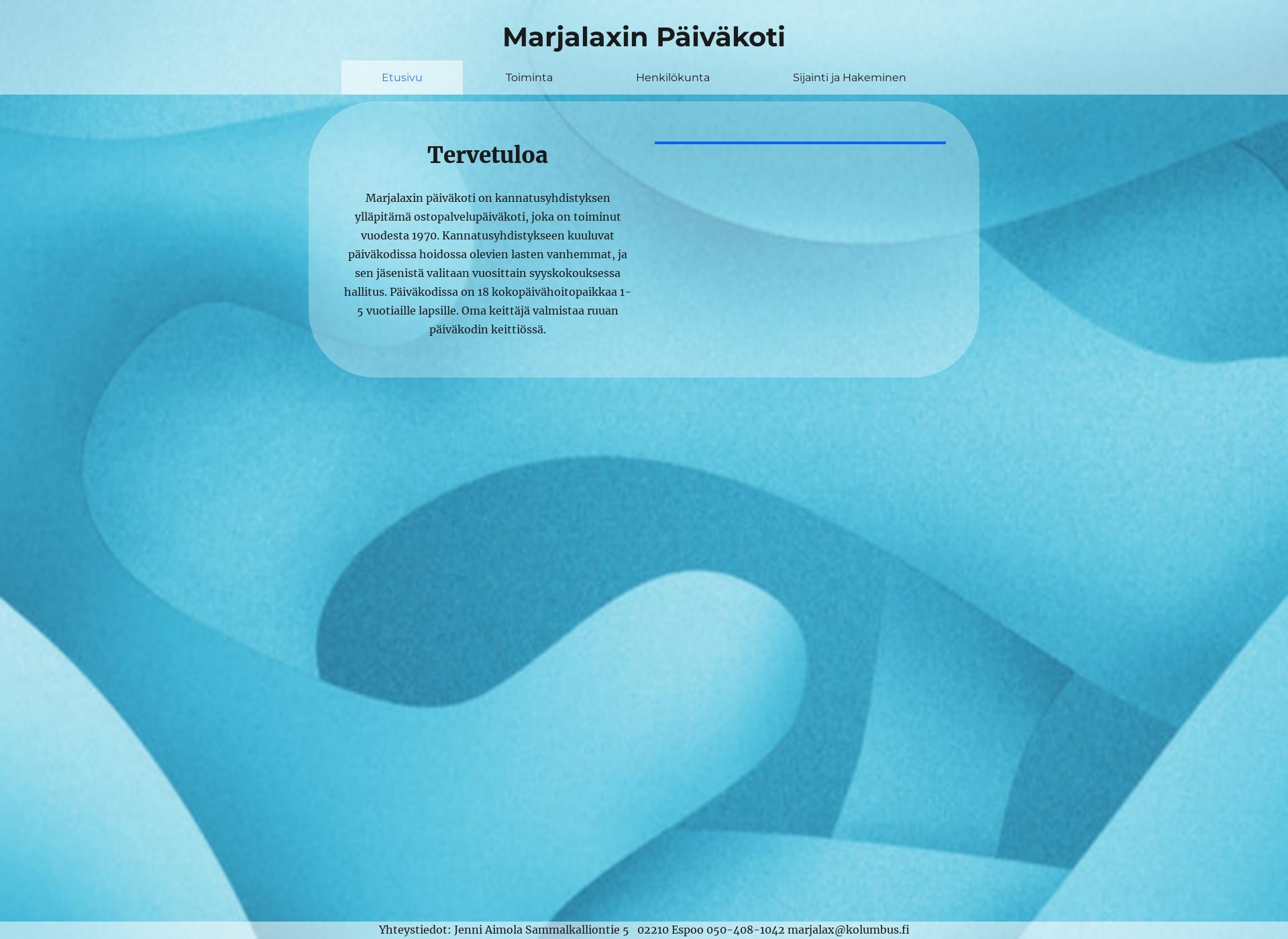 Skärmdump för marjalaxinpk.fi