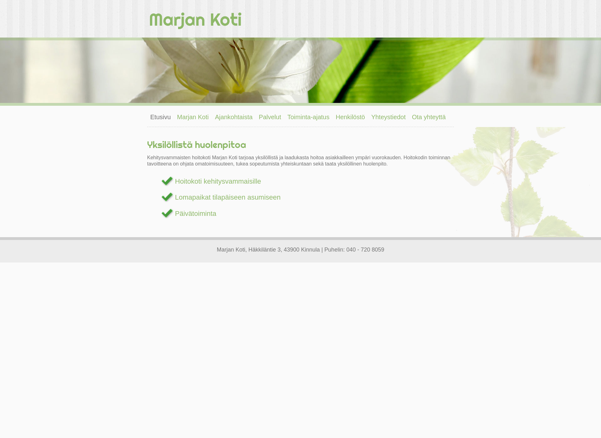Screenshot for marjankoti.fi