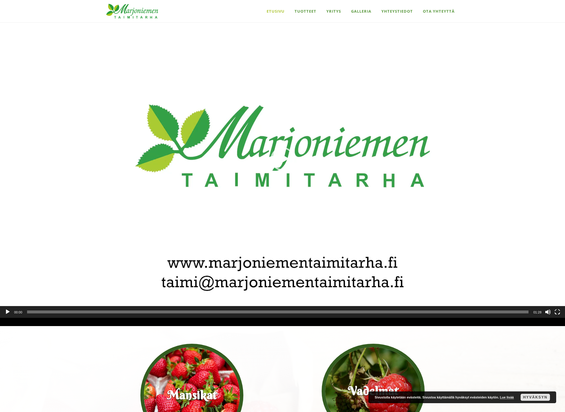 Skärmdump för marjoniementaimitarha.fi