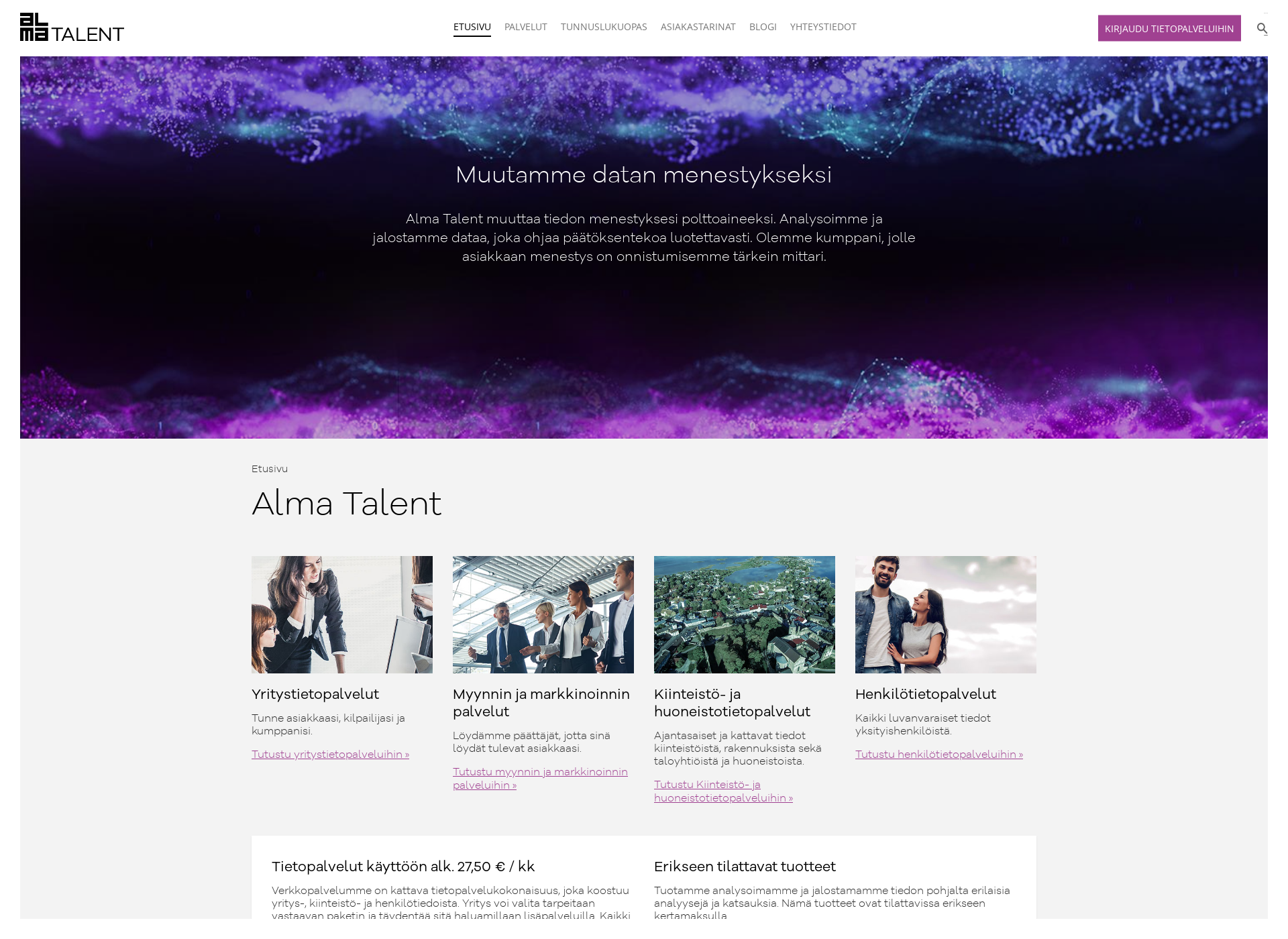 Skärmdump för marketingintelligence.fi
