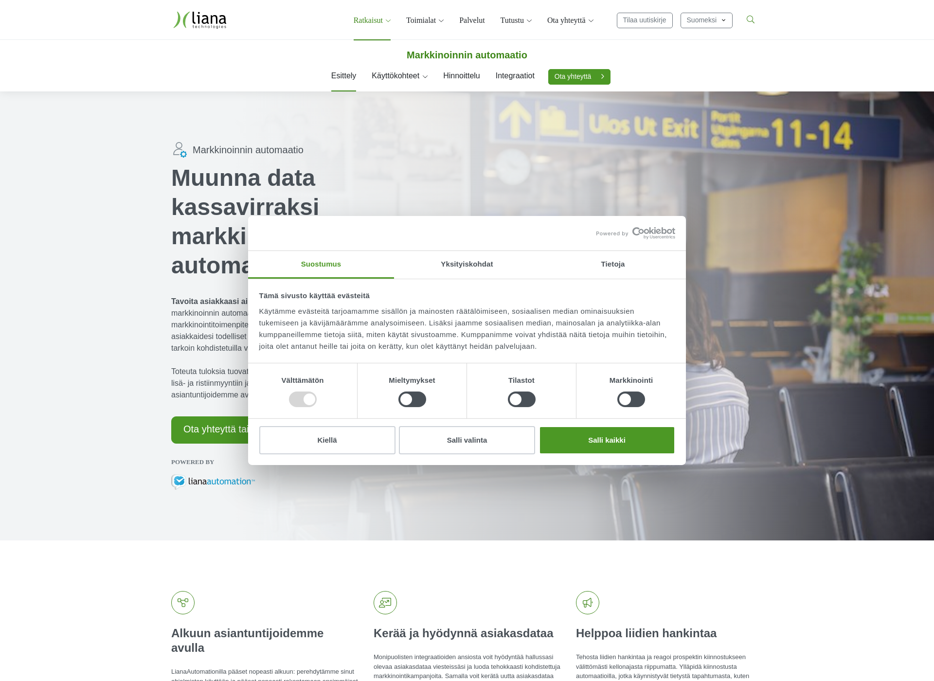 Skärmdump för markkinoinninautomaatio.fi