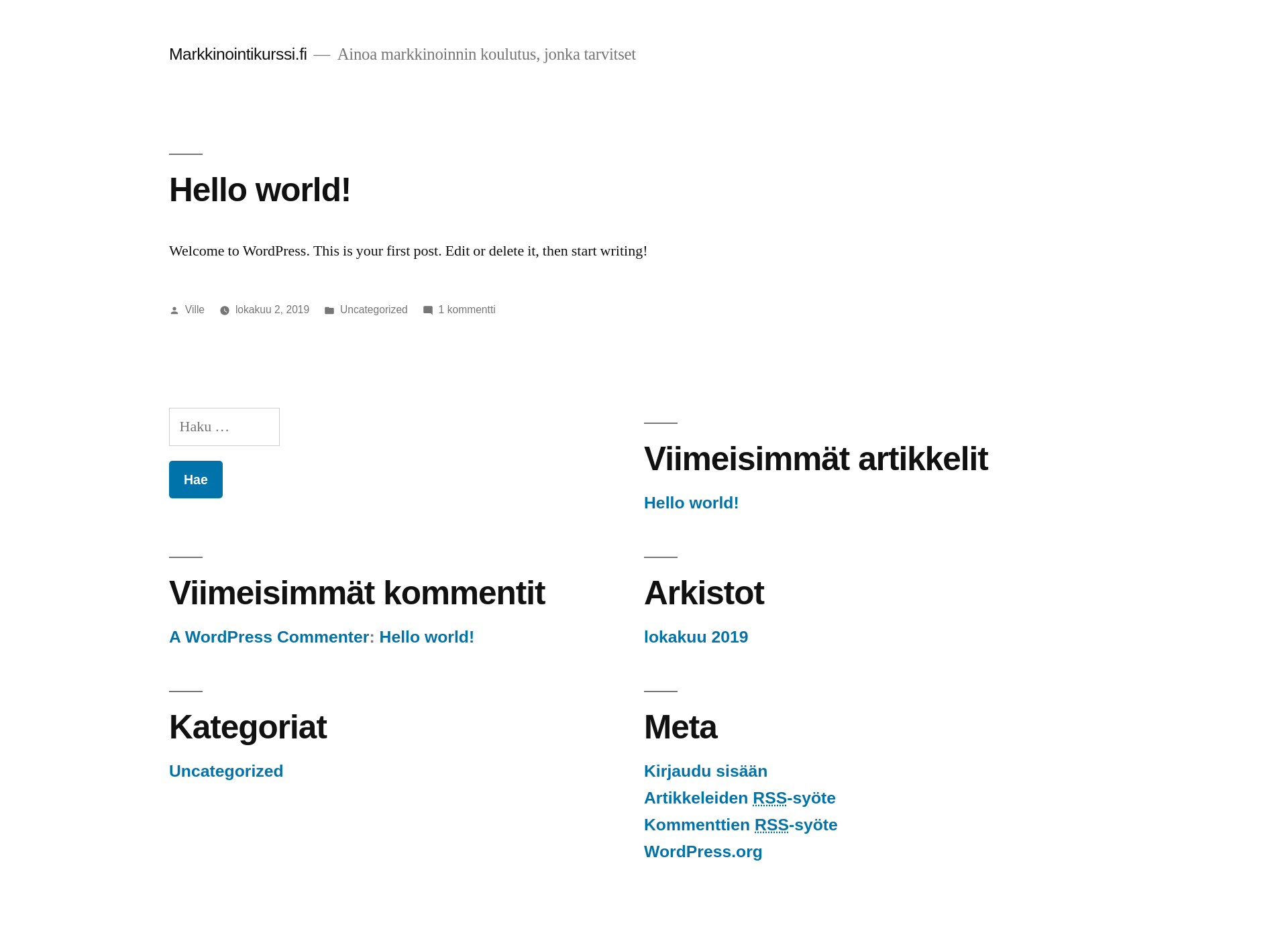 Screenshot for markkinointikurssi.fi