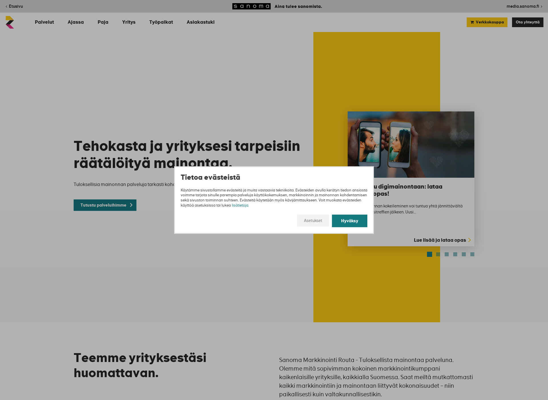 Skärmdump för markkinointirouta.fi