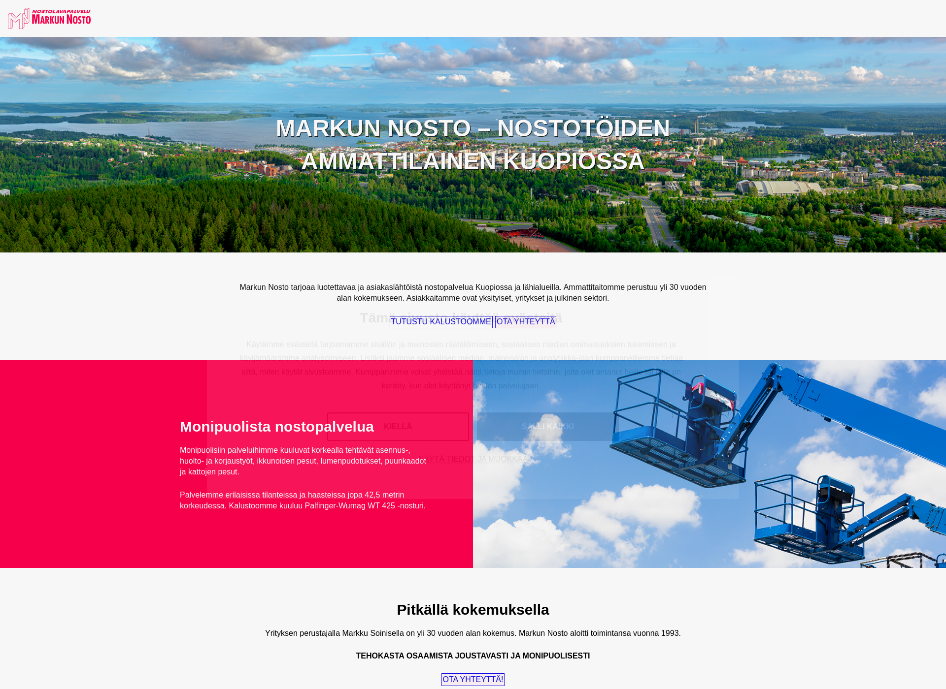Skärmdump för markunnosto.fi