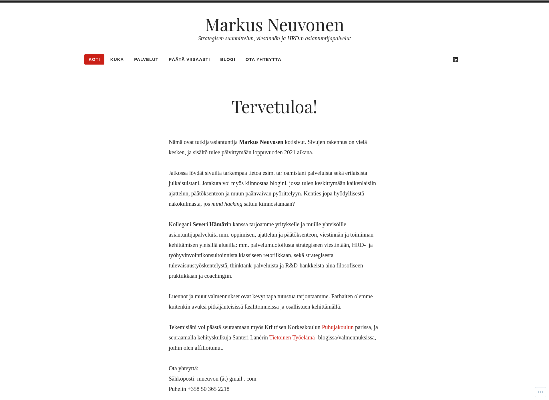 Skärmdump för markusneuvonen.fi