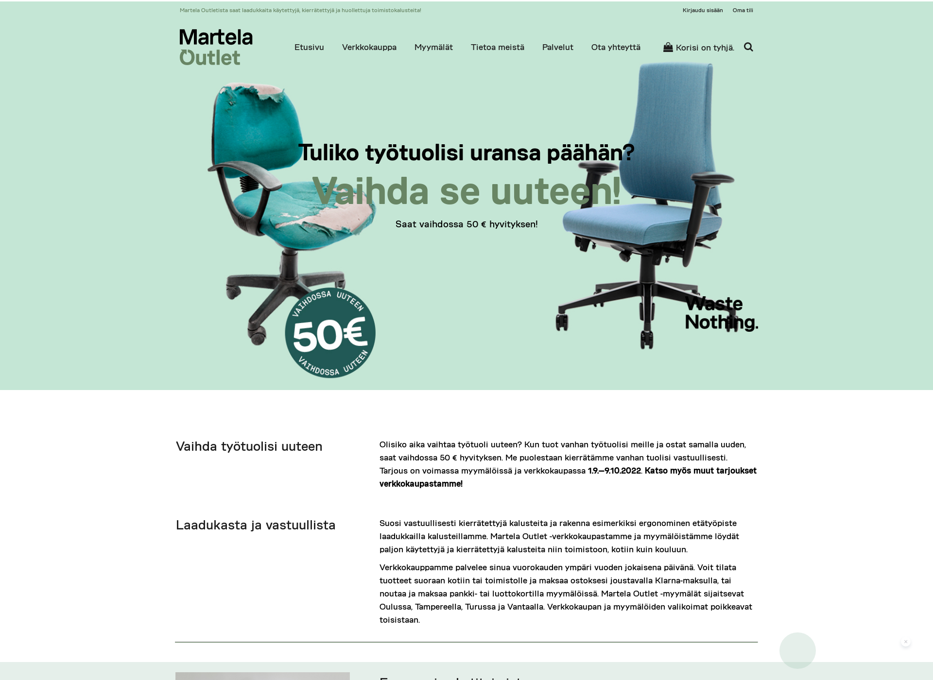 Screenshot for martelaoutlet.fi