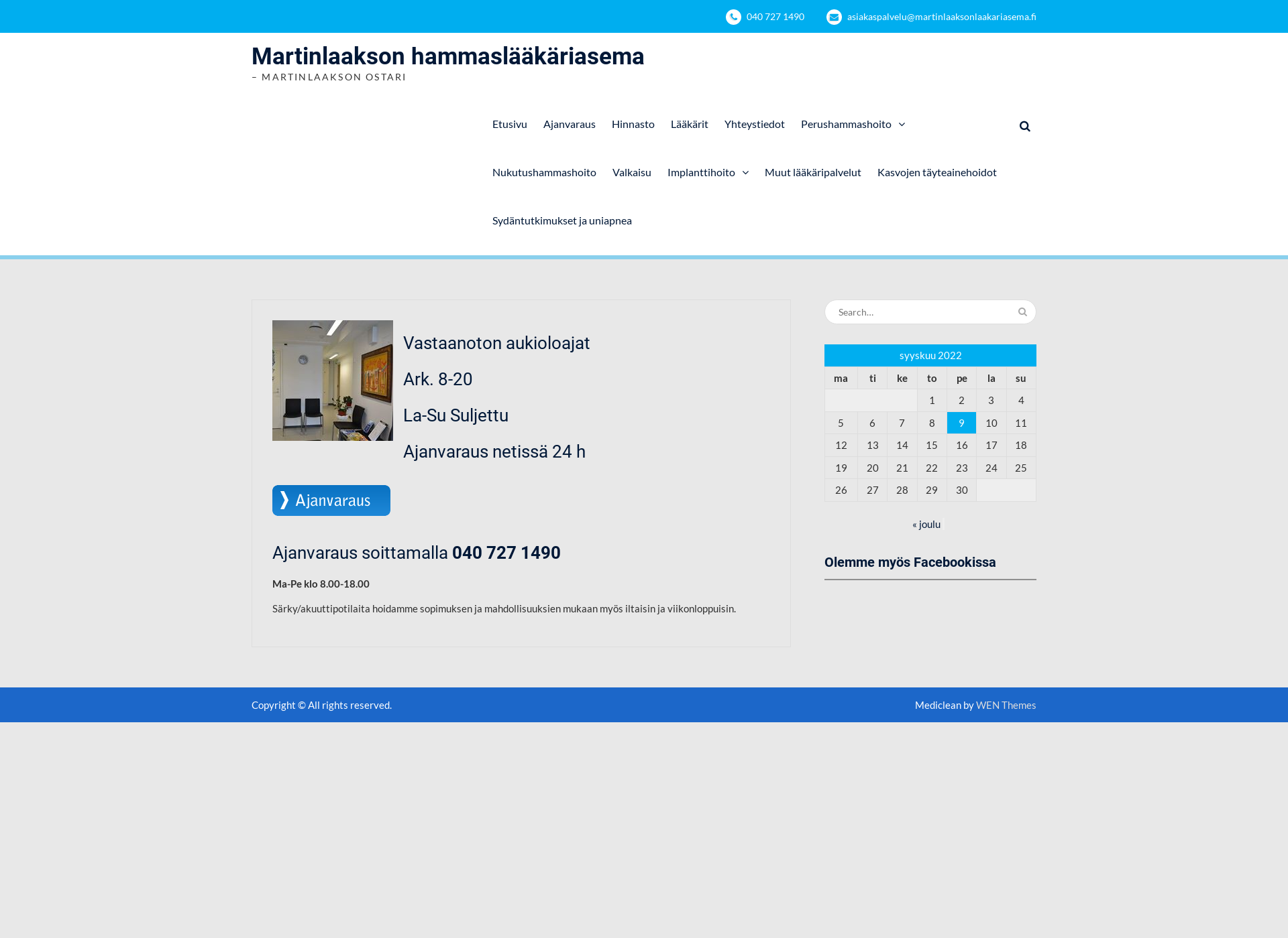 Screenshot for martinlaaksonhammaslaakari.fi