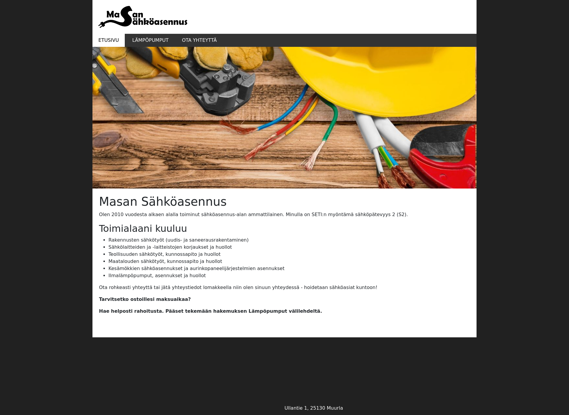 Screenshot for masansahkoasennus.fi